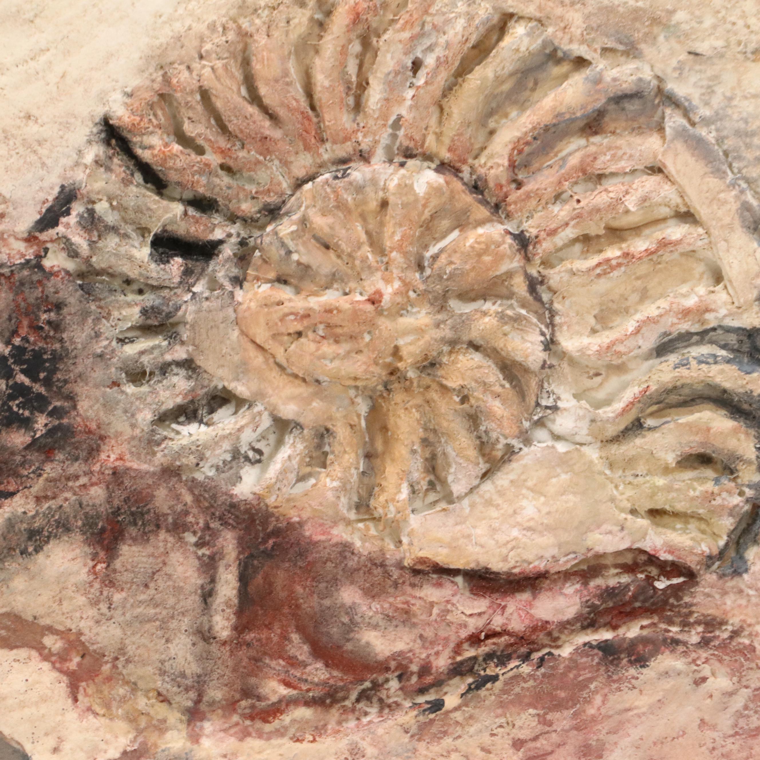 Nancy Stage Robinson Abstract Style Paper Pulp Sculpture of Fossils