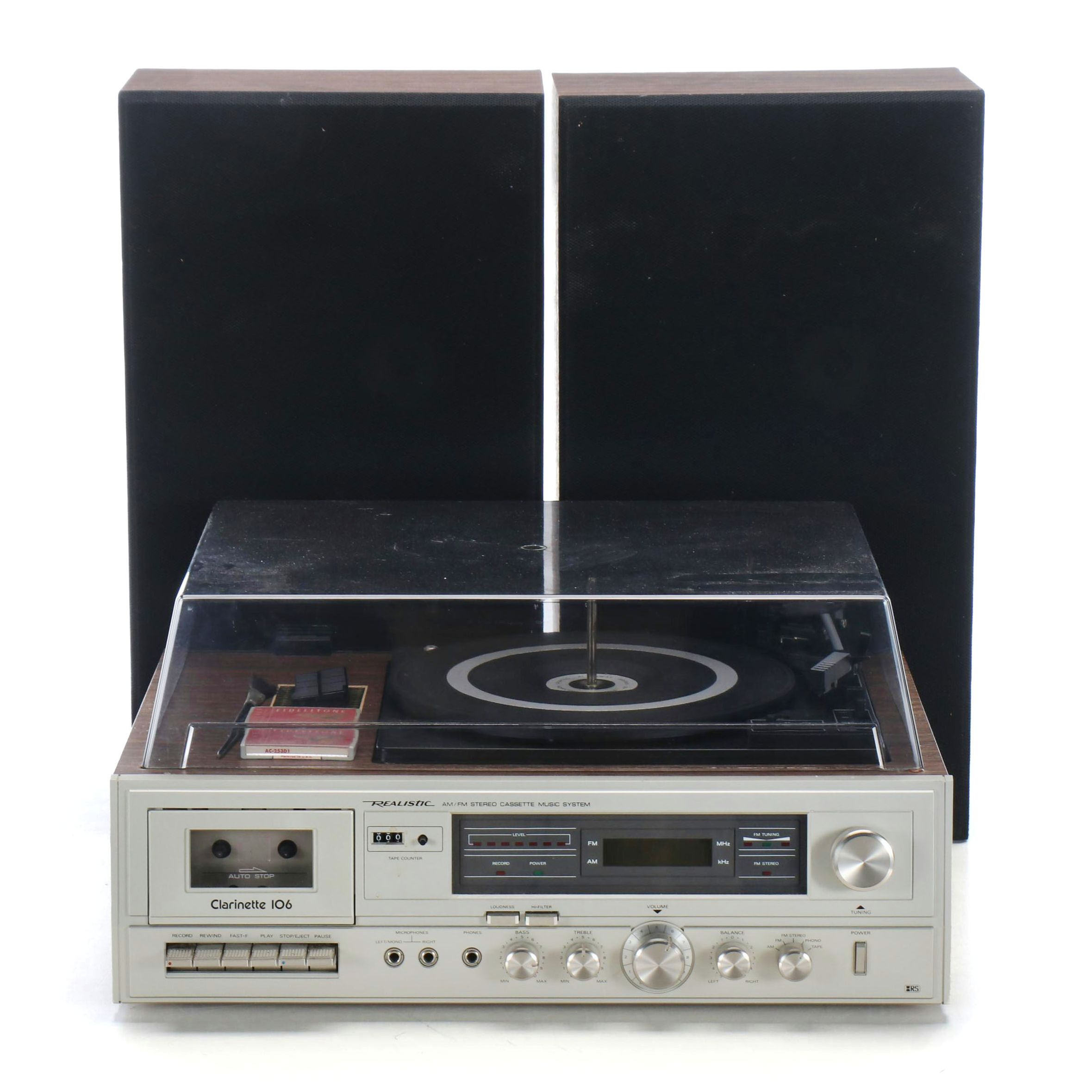 Realistic Clarinette 106 AM/FM Stereo Cassette Music System with Speakers