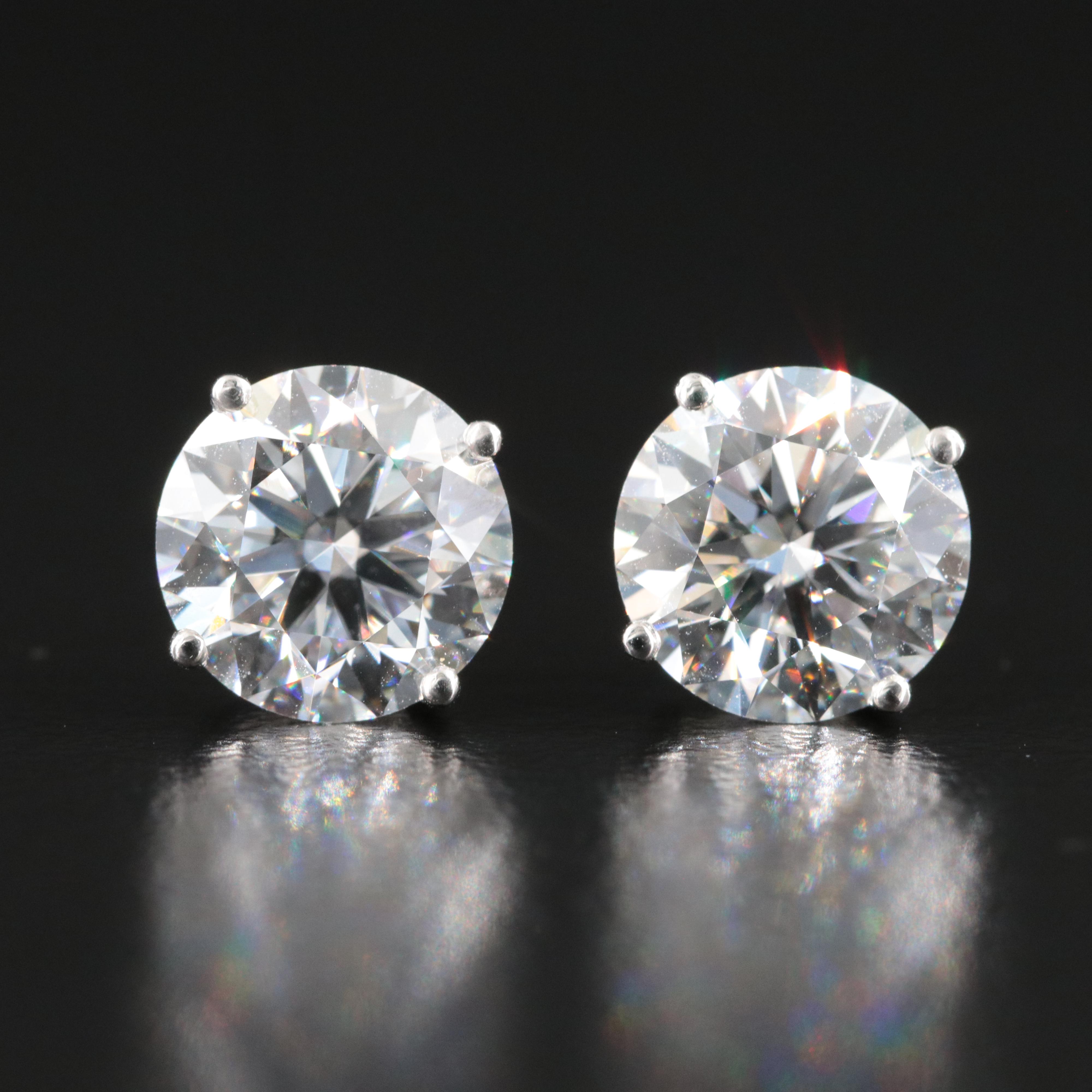 Platinum 4.10 CTW Lab Grown Diamond Stud Earrings with IGI Reports