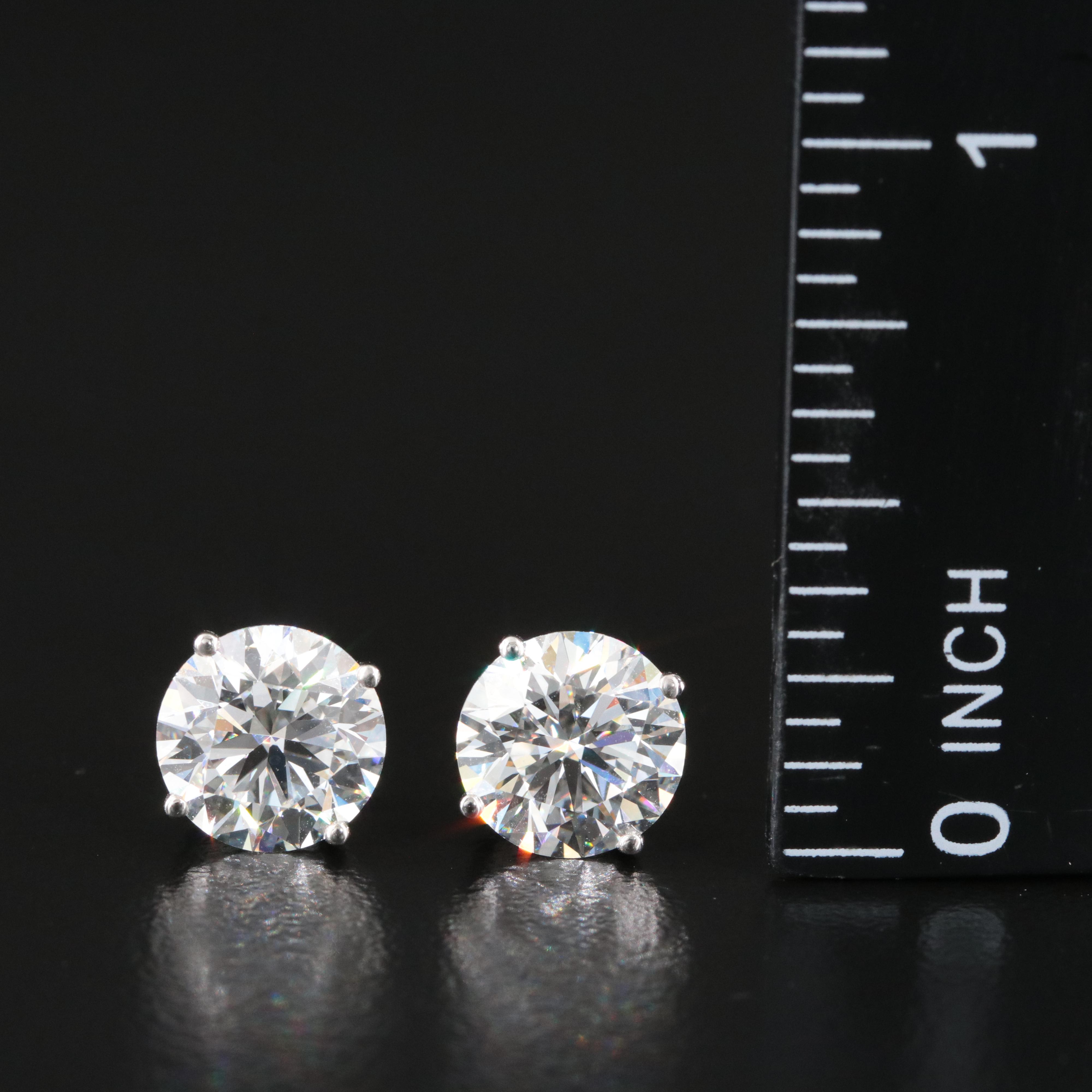Platinum 4.10 CTW Lab Grown Diamond Stud Earrings with IGI Reports