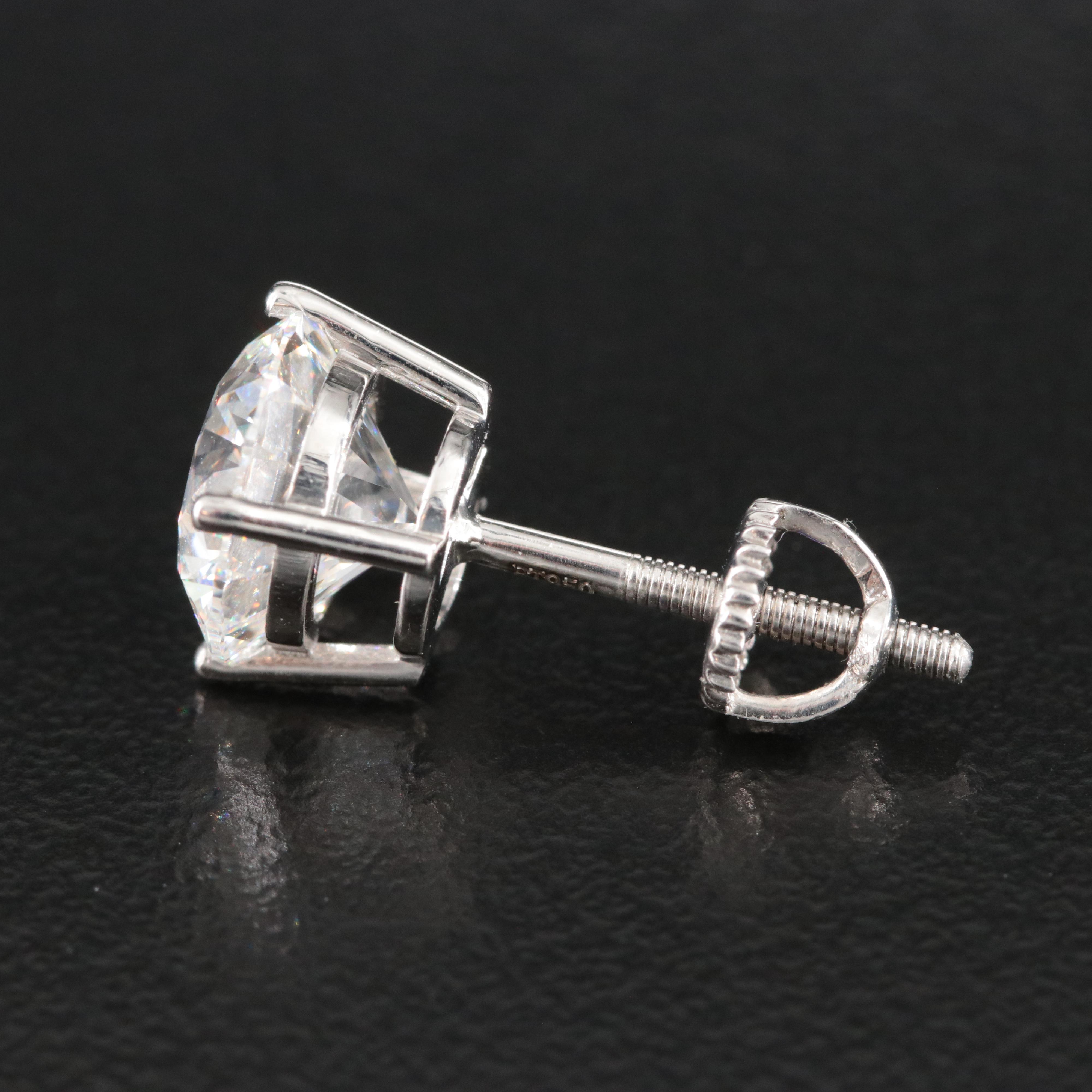 Platinum 4.10 CTW Lab Grown Diamond Stud Earrings with IGI Reports