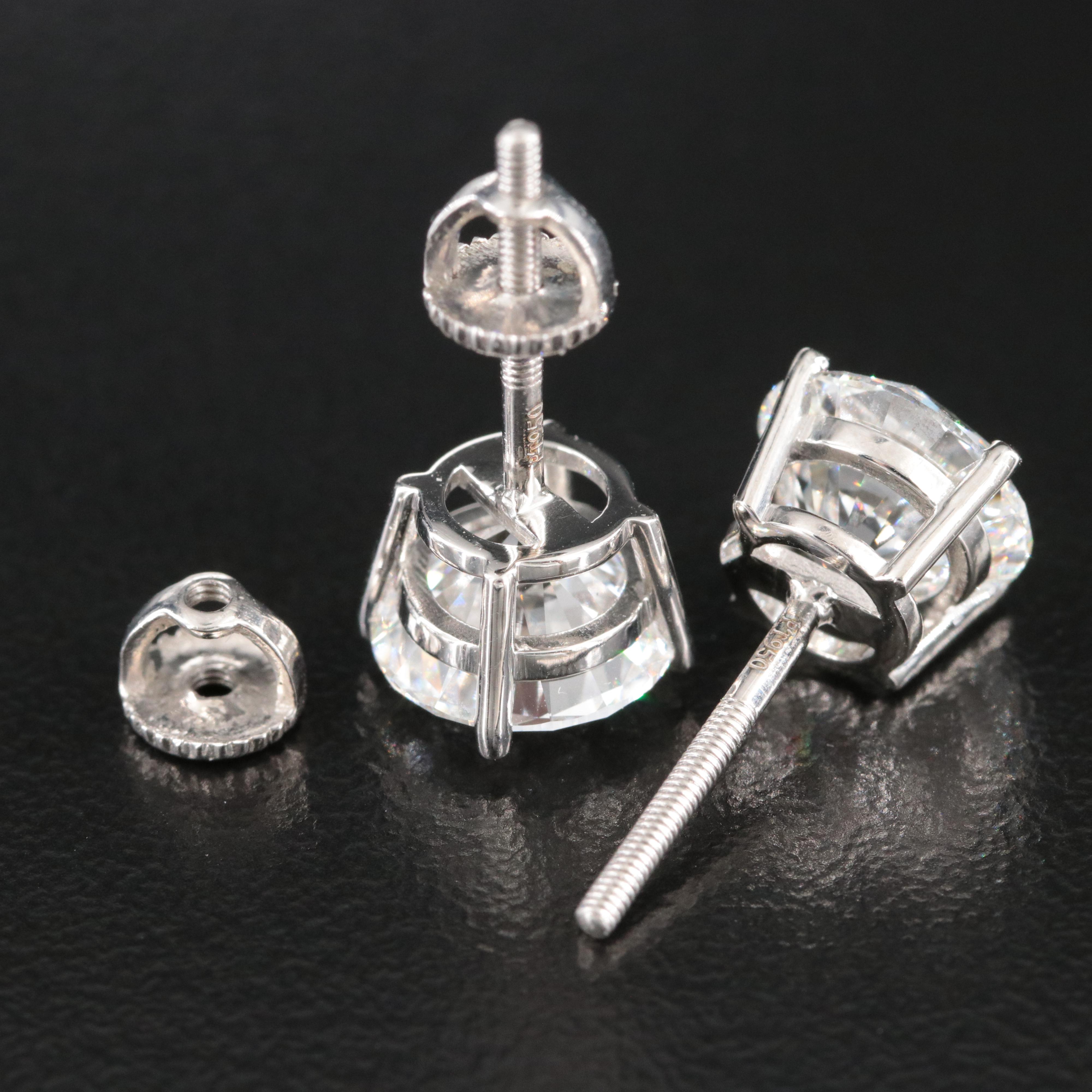 Platinum 4.10 CTW Lab Grown Diamond Stud Earrings with IGI Reports