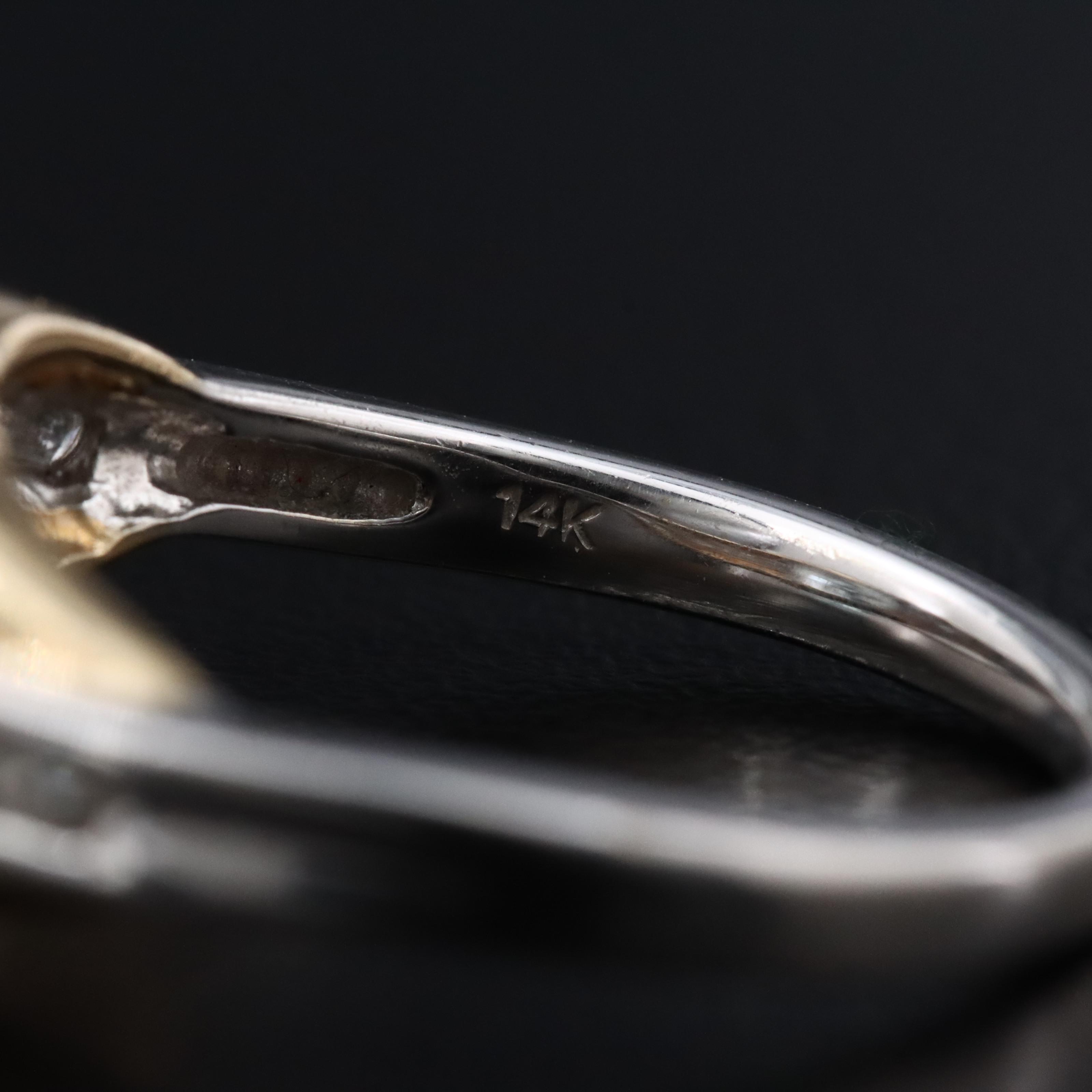 14K Aquamarine and Diamond Ring