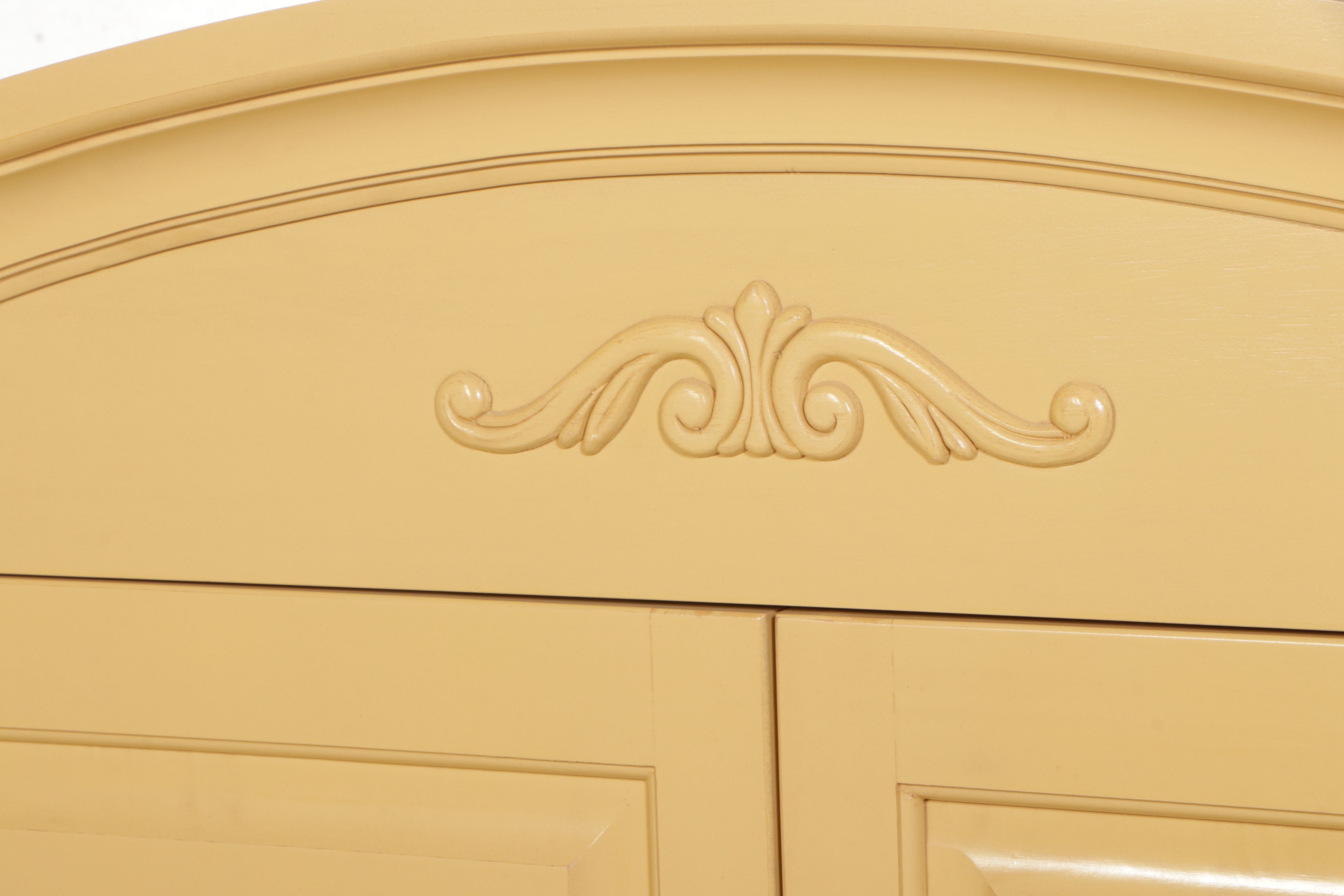 Woodcraft Furniture Painted Yellow Media Cabinet