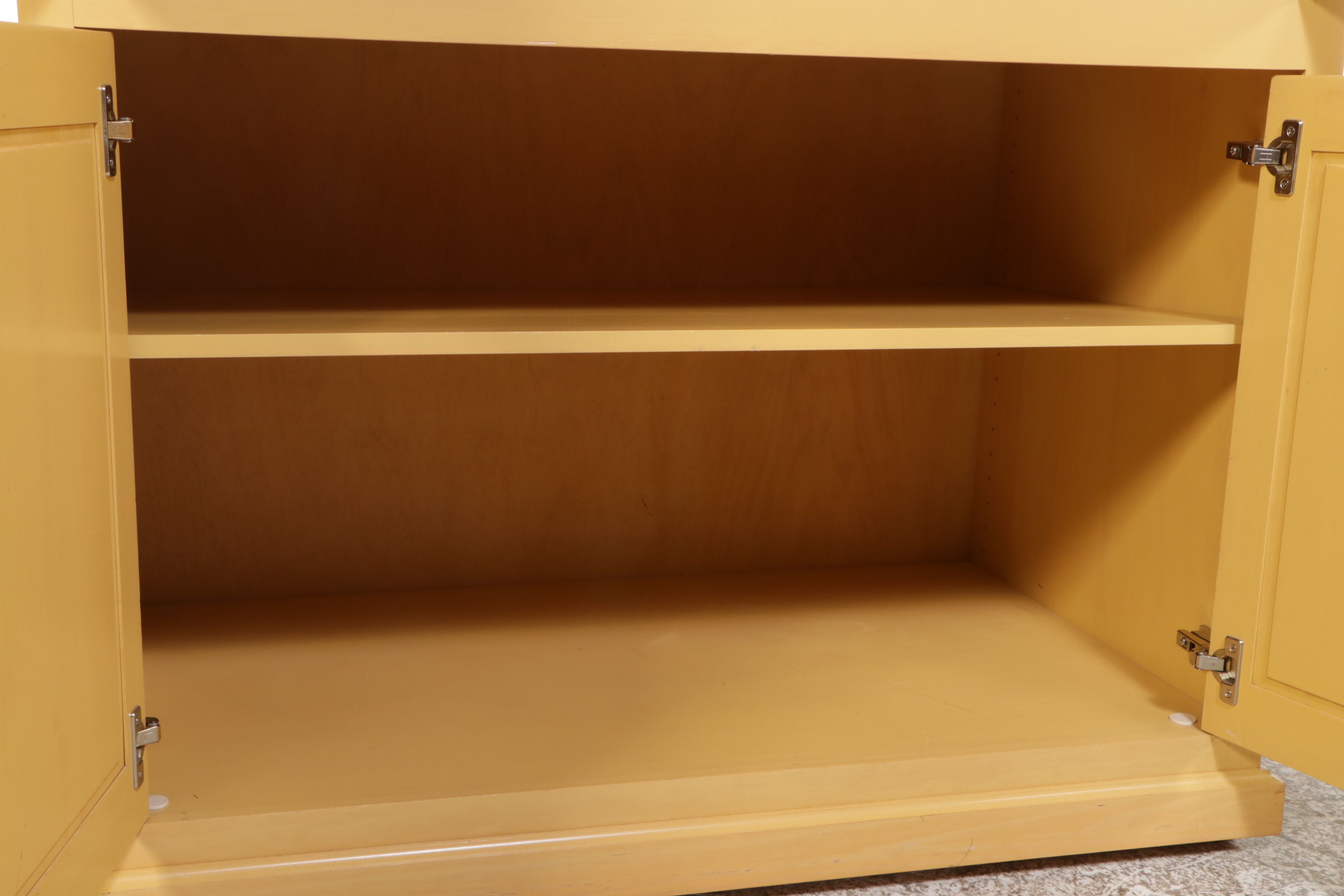 Woodcraft Furniture Painted Yellow Media Cabinet