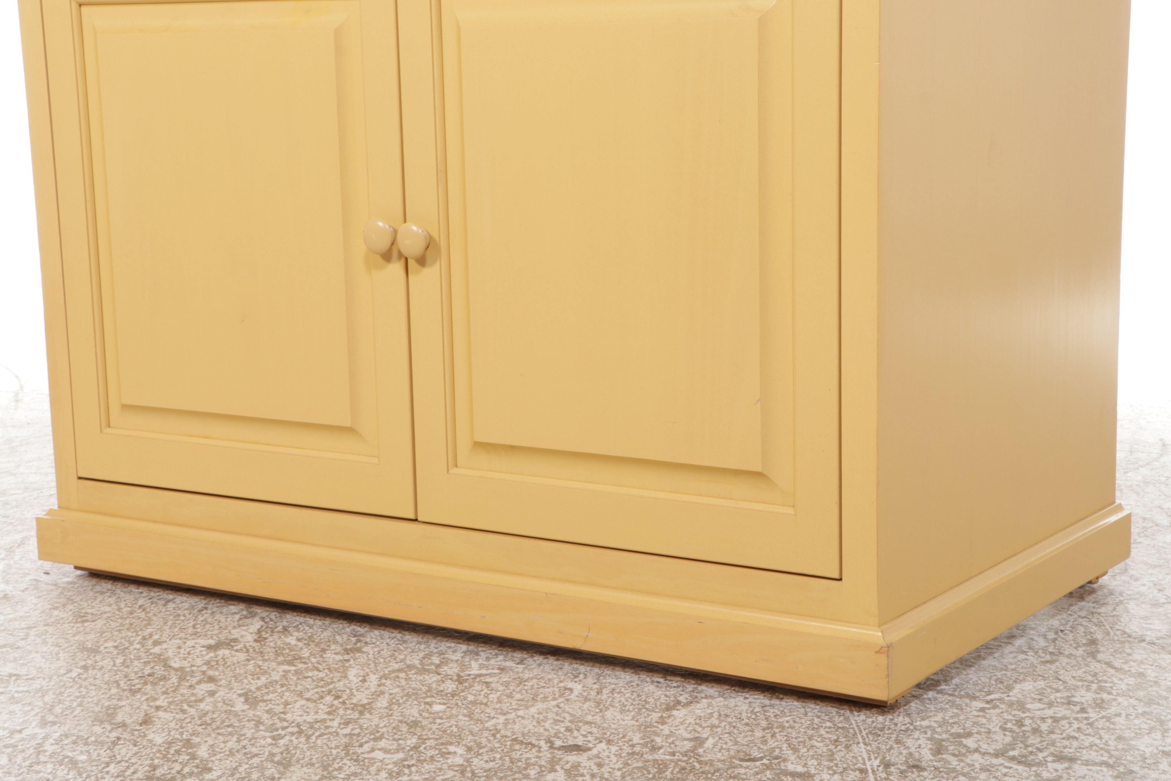 Woodcraft Furniture Painted Yellow Media Cabinet