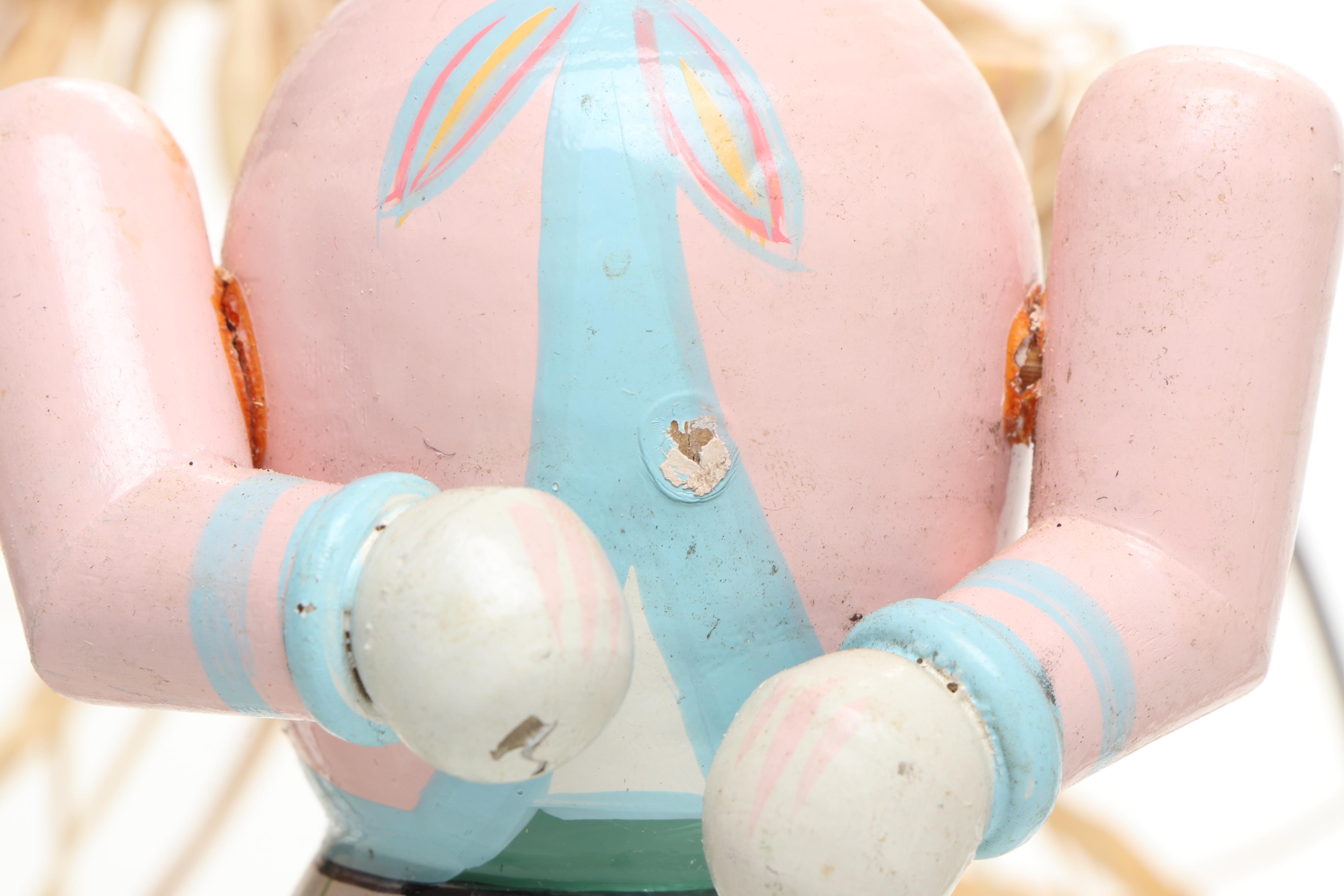 Wood Bunny Candlesticks with Other Metal and Wicker Bunny and Stone Egg Figures