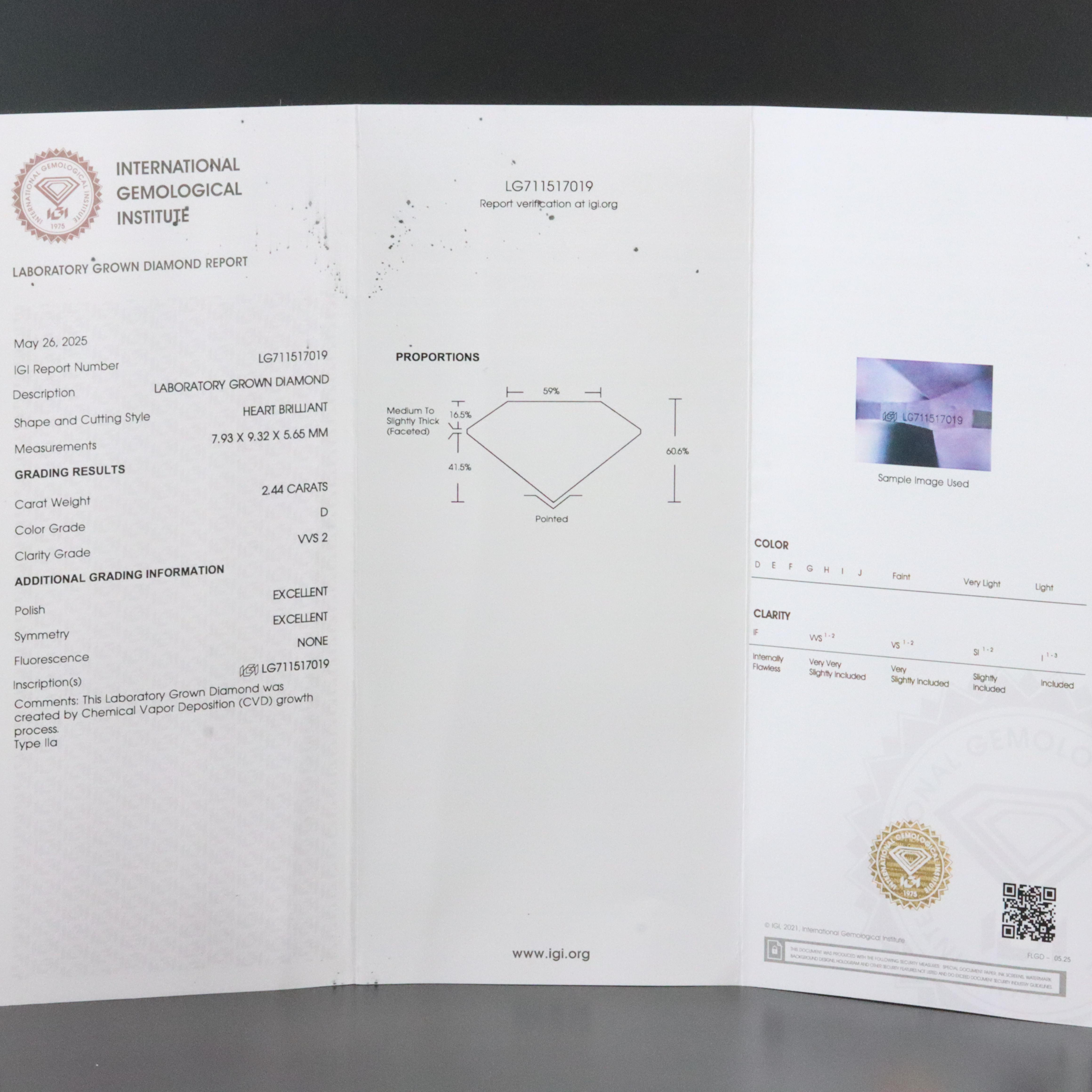 Platinum 4.84 CTW Lab Grown Diamond Stud Earrings with IGI Reports