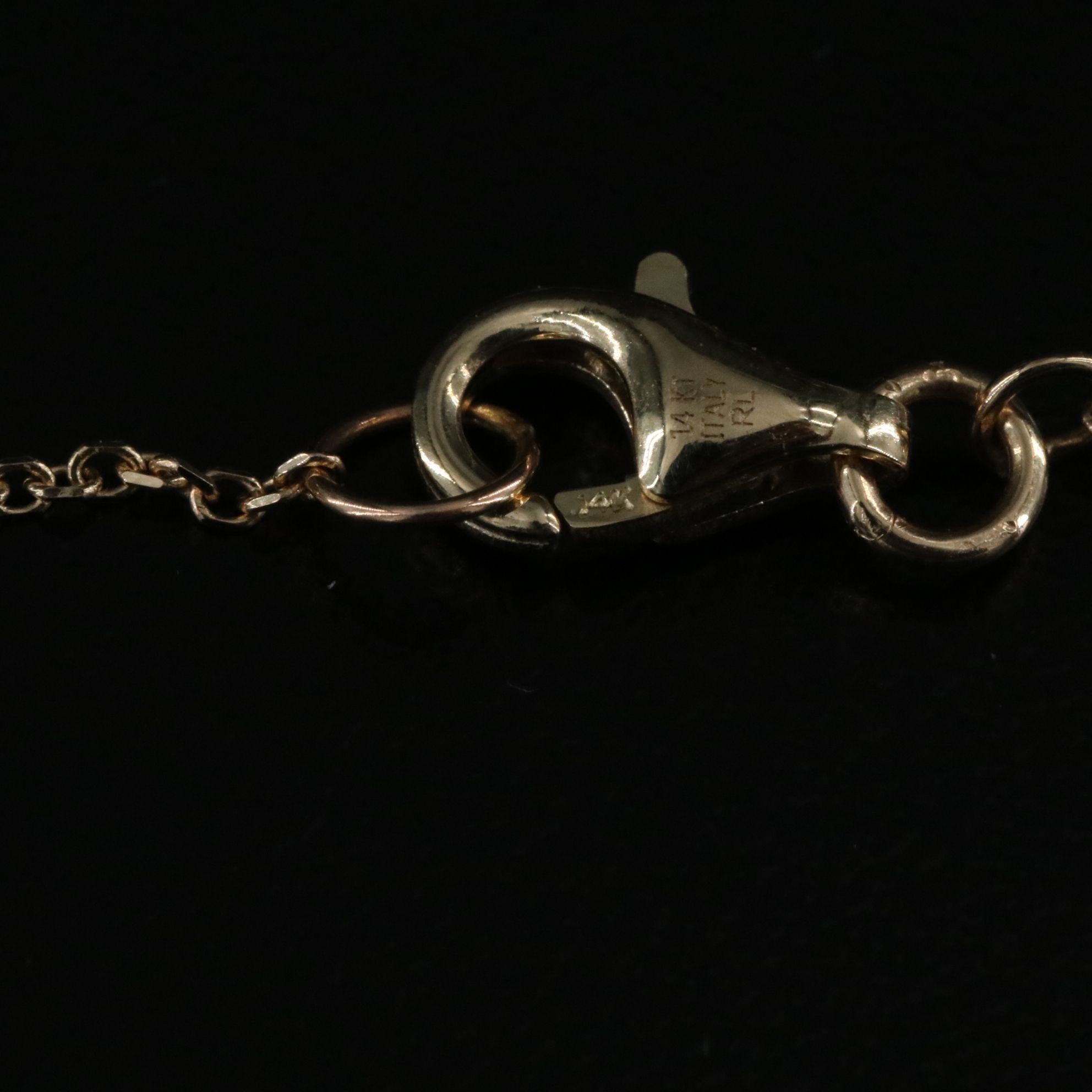 14K Two-Tone Station Necklace with Diamond Cut Accent