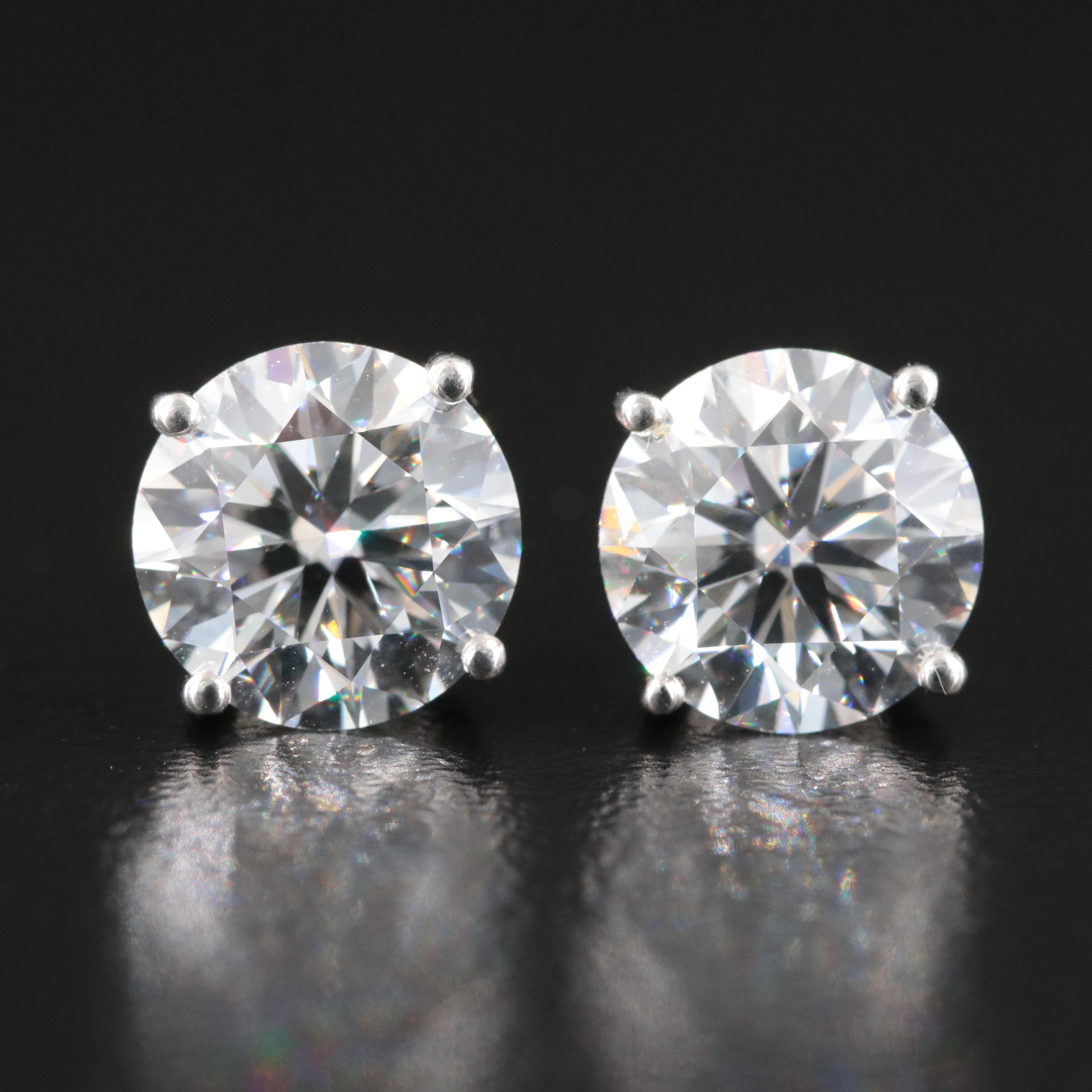 Platinum 4.03 CTW Lab Grown Diamond Stud Earrings with IGI Reports