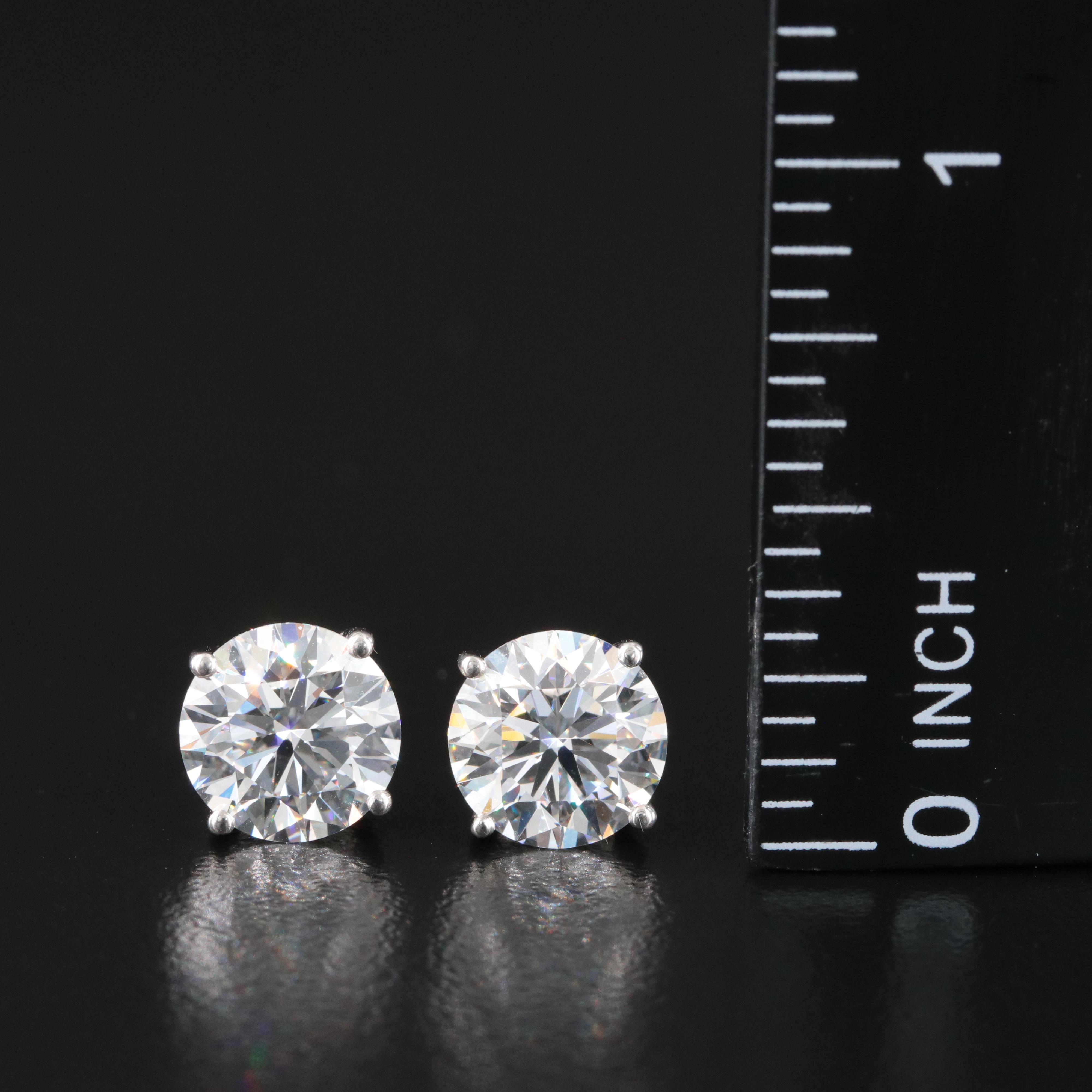 Platinum 4.03 CTW Lab Grown Diamond Stud Earrings with IGI Reports