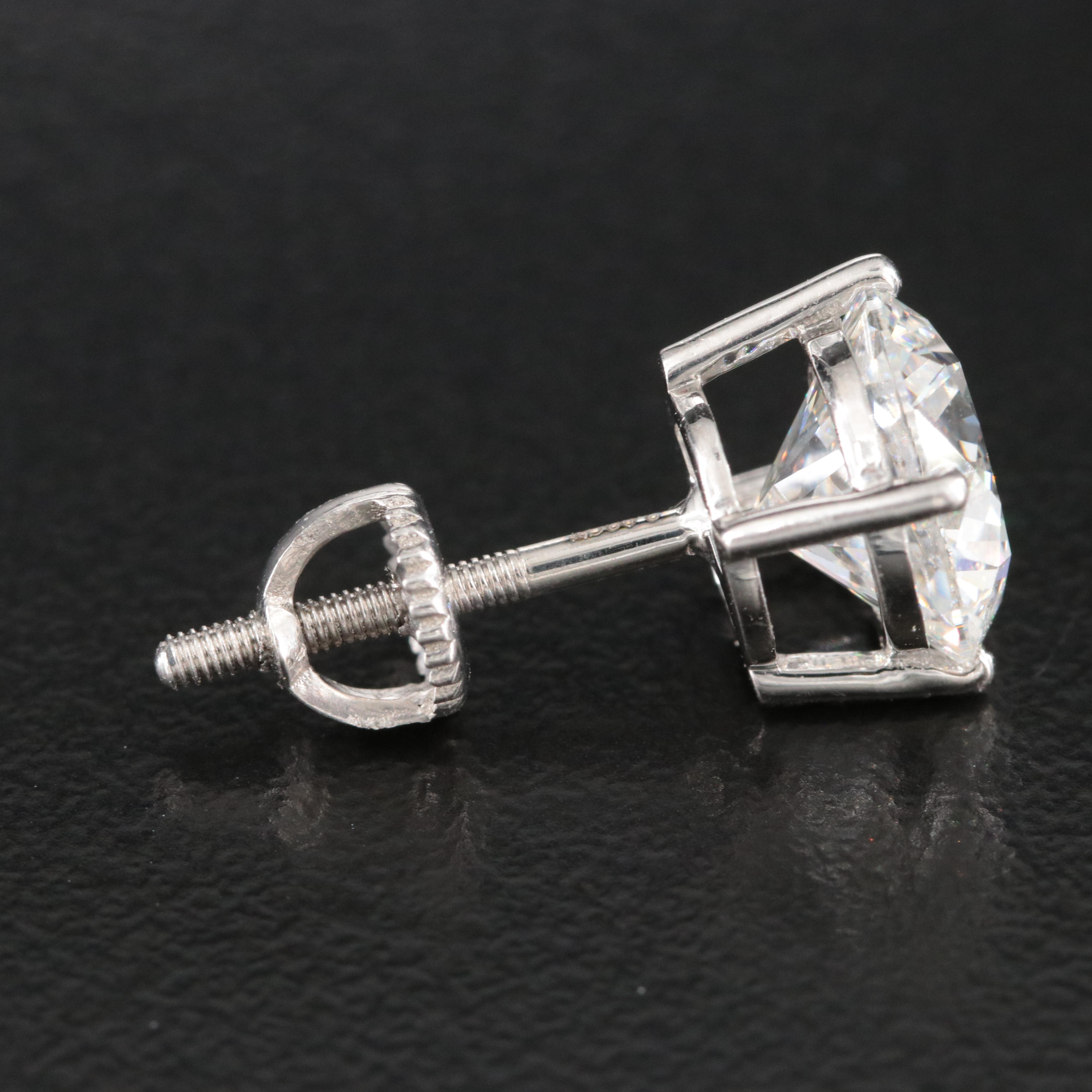 Platinum 4.03 CTW Lab Grown Diamond Stud Earrings with IGI Reports