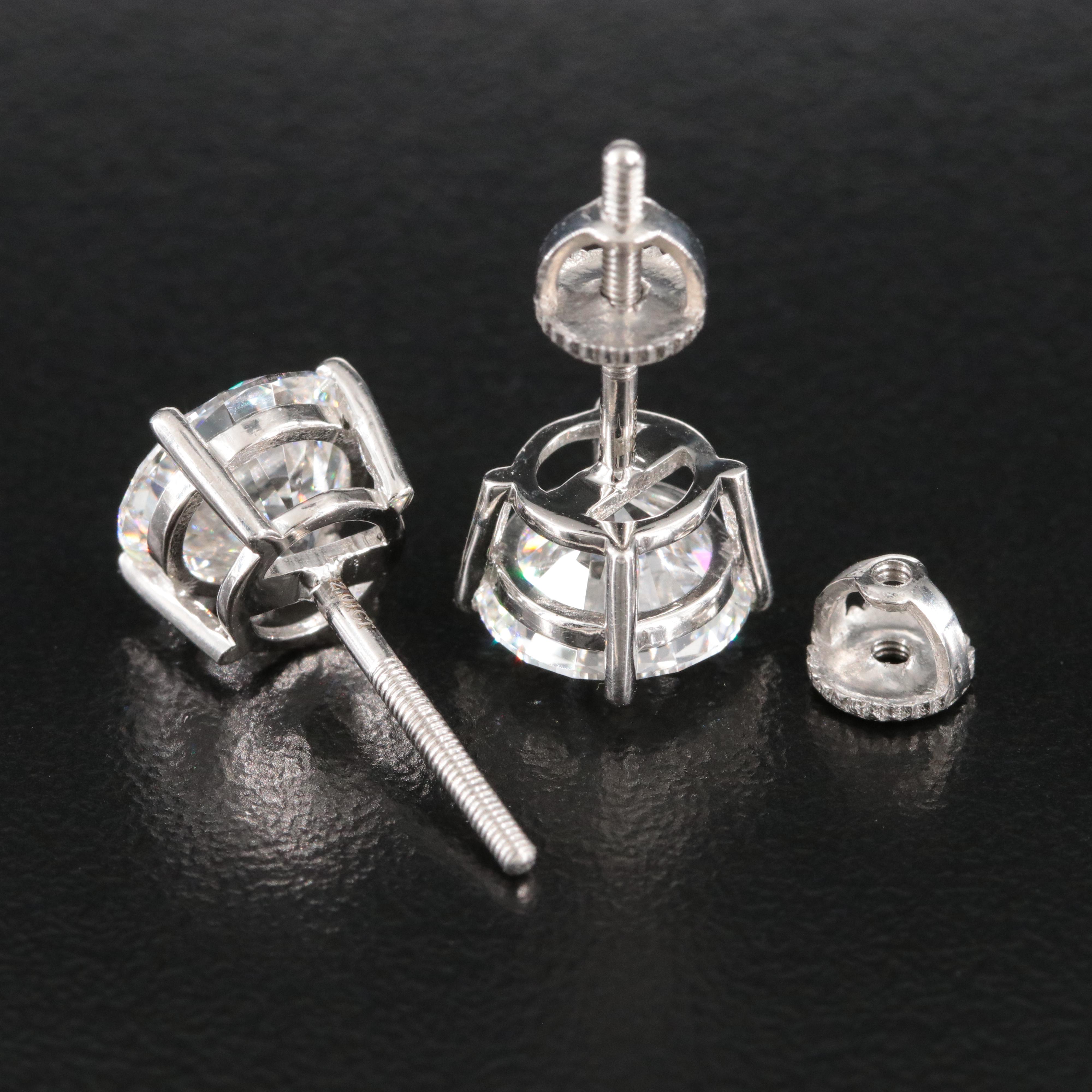 Platinum 4.03 CTW Lab Grown Diamond Stud Earrings with IGI Reports