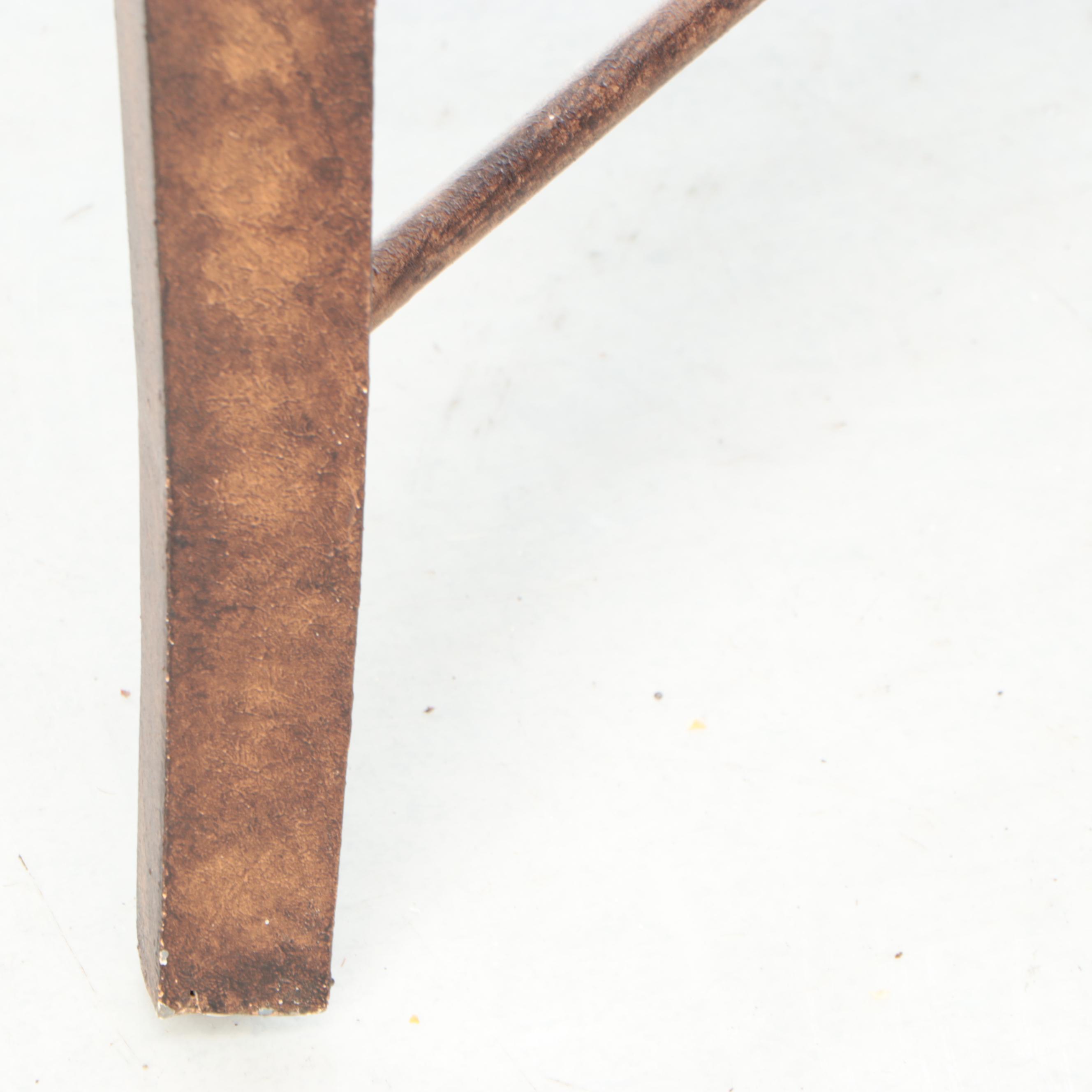 Glass Top Wood Tray Style End Table