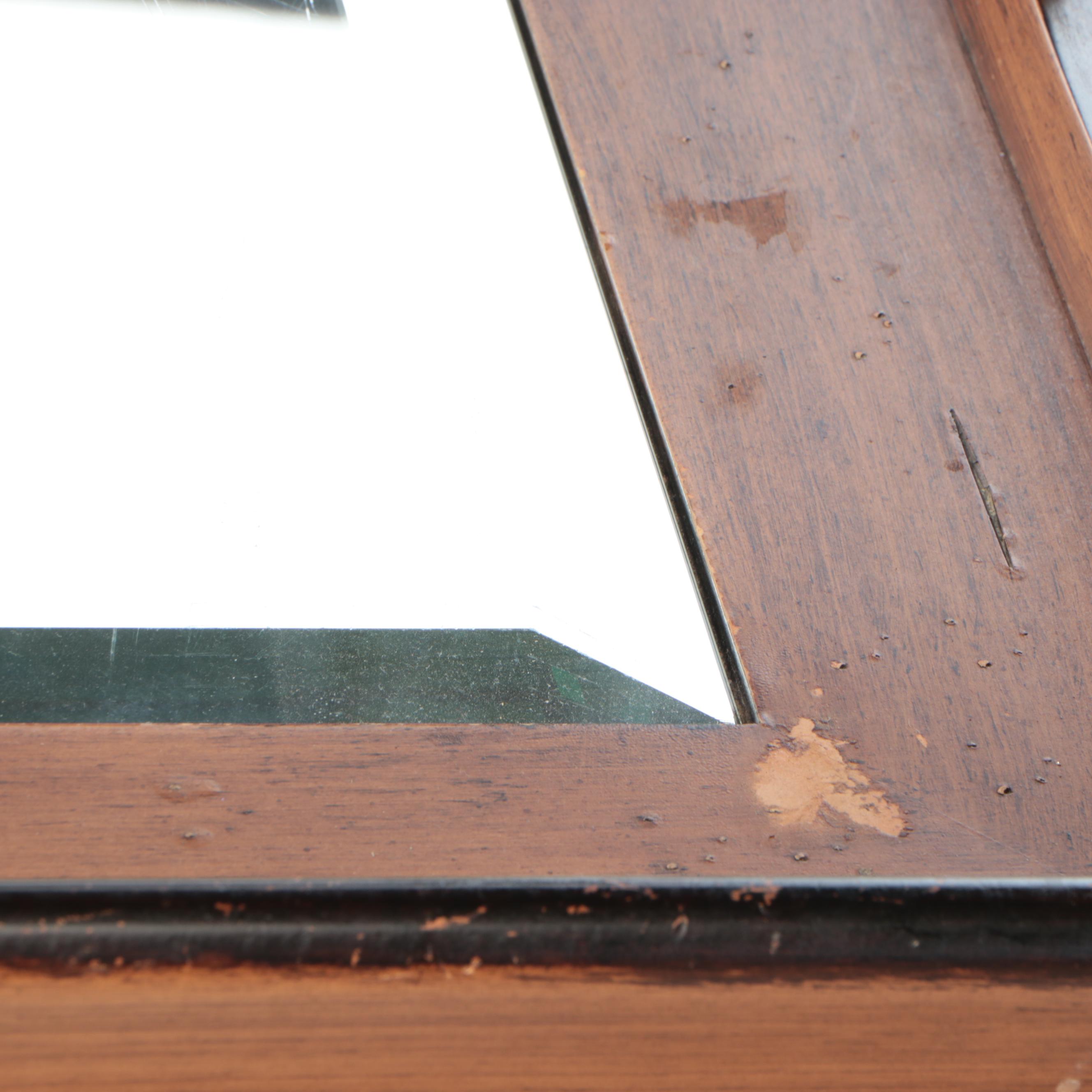 Glass Top Wood Tray Style End Table