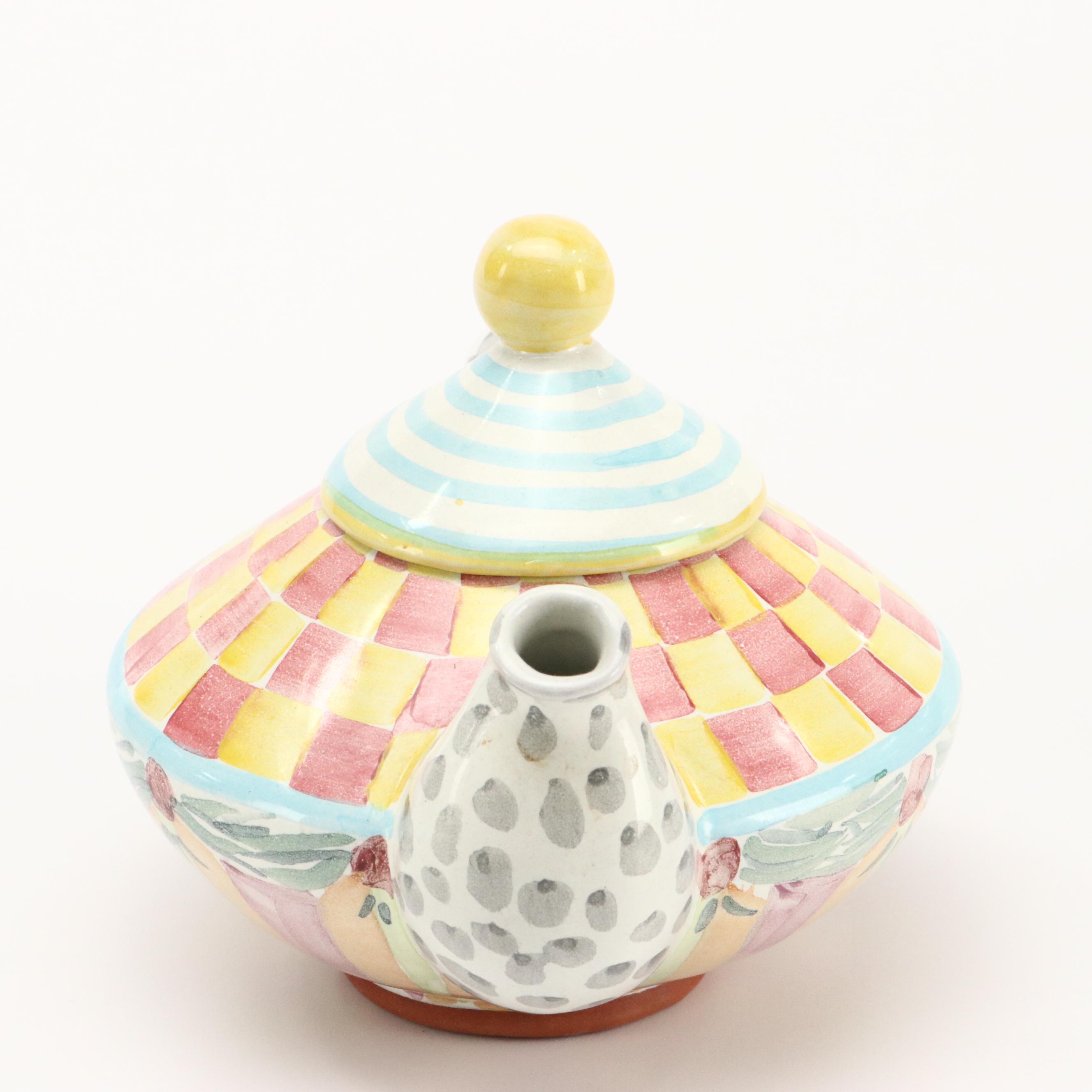 MacKenzie-Childs "Wallcourt Imrie" Ceramic Teapot