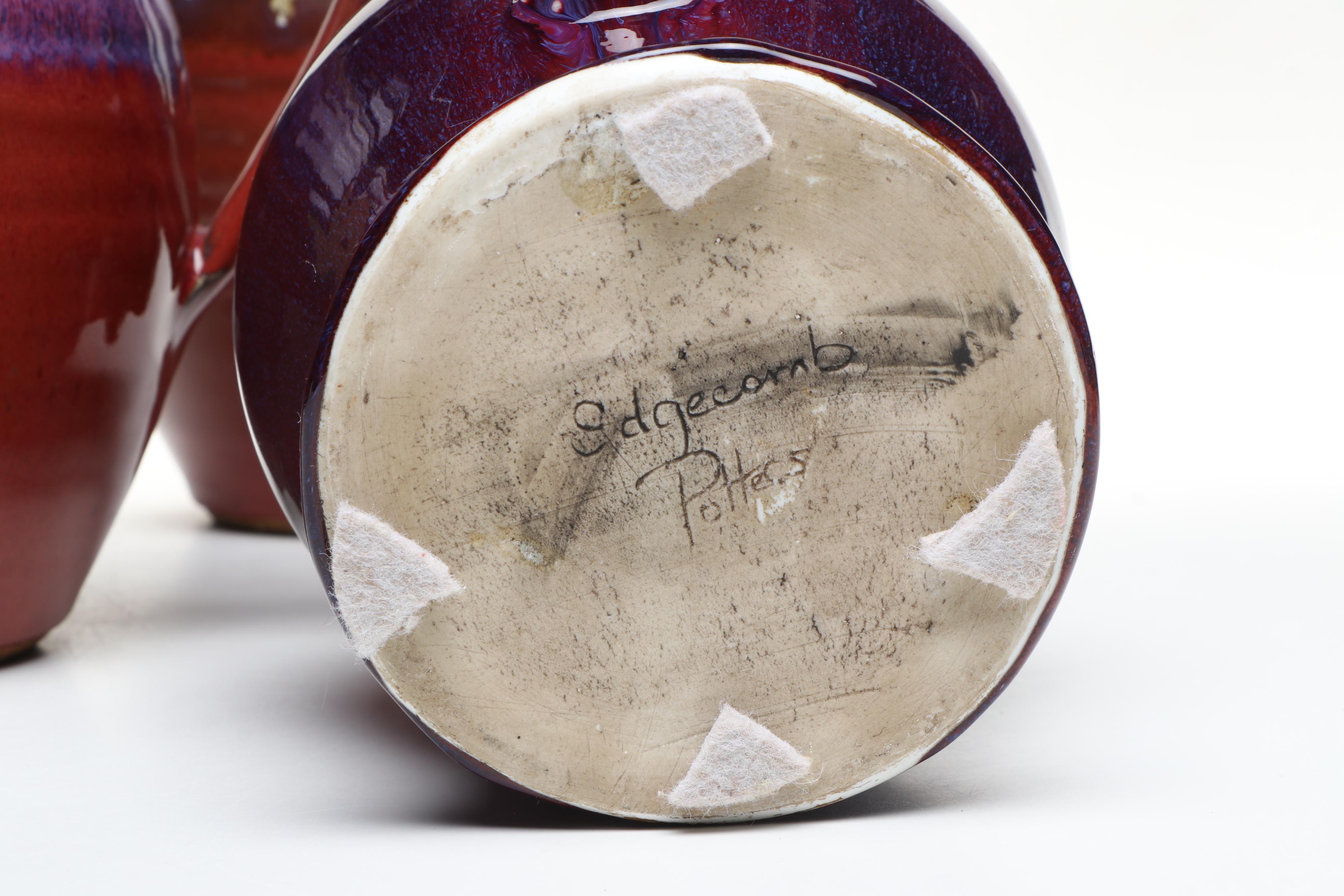 Edgecomb Potters and Alewine Pottery Glazed Ceramic Ice Lip Pitchers