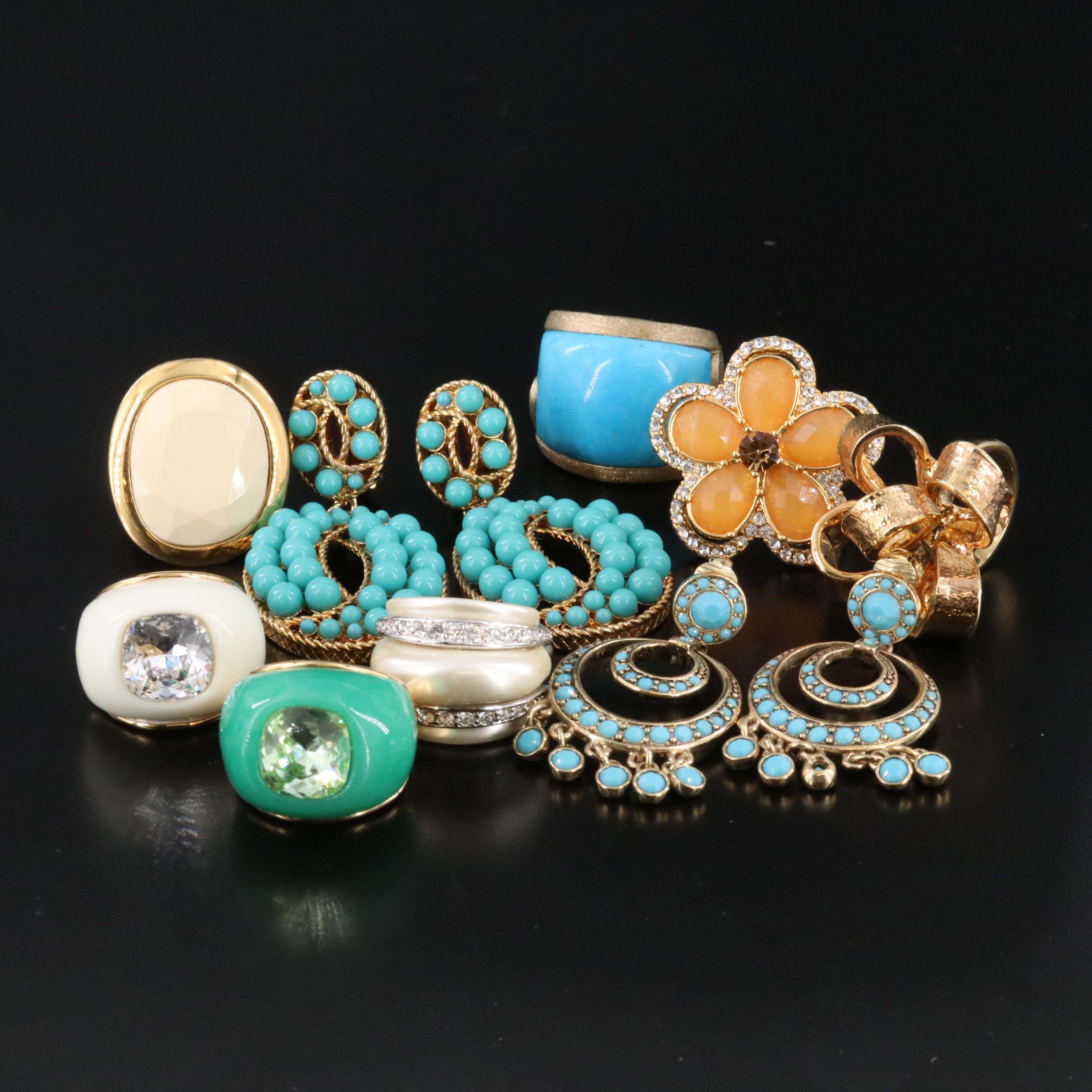 Assorted Costume Rings and Earrings