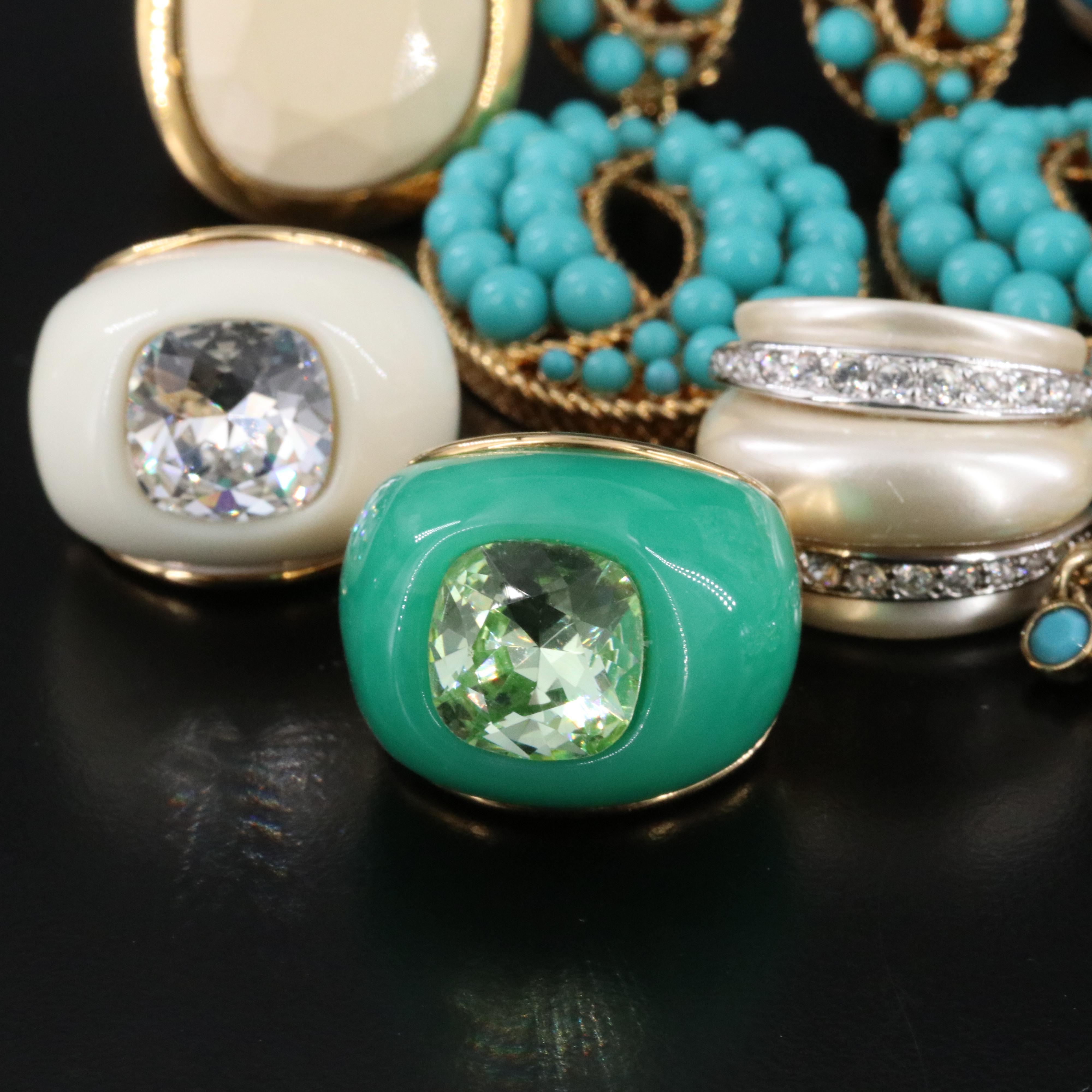 Assorted Costume Rings and Earrings