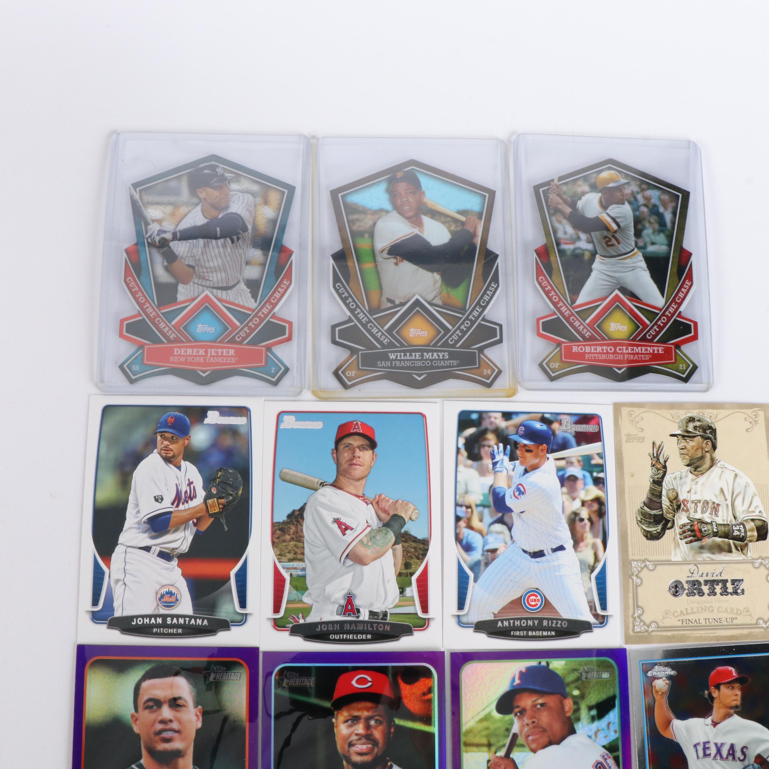 Topps Heritage with Other Baseball Cards Featuring Jeter, Clemente, and More