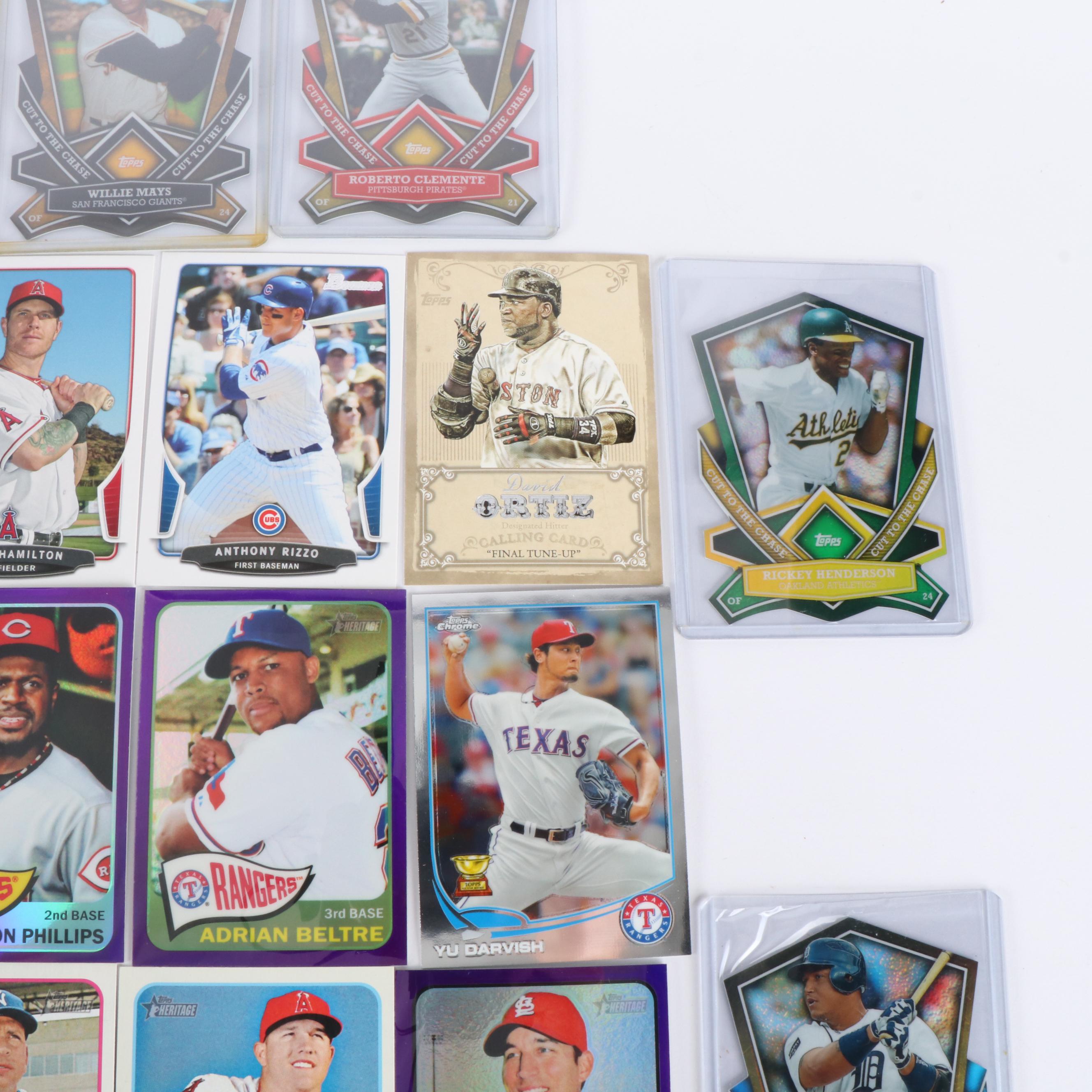 Topps Heritage with Other Baseball Cards Featuring Jeter, Clemente, and More