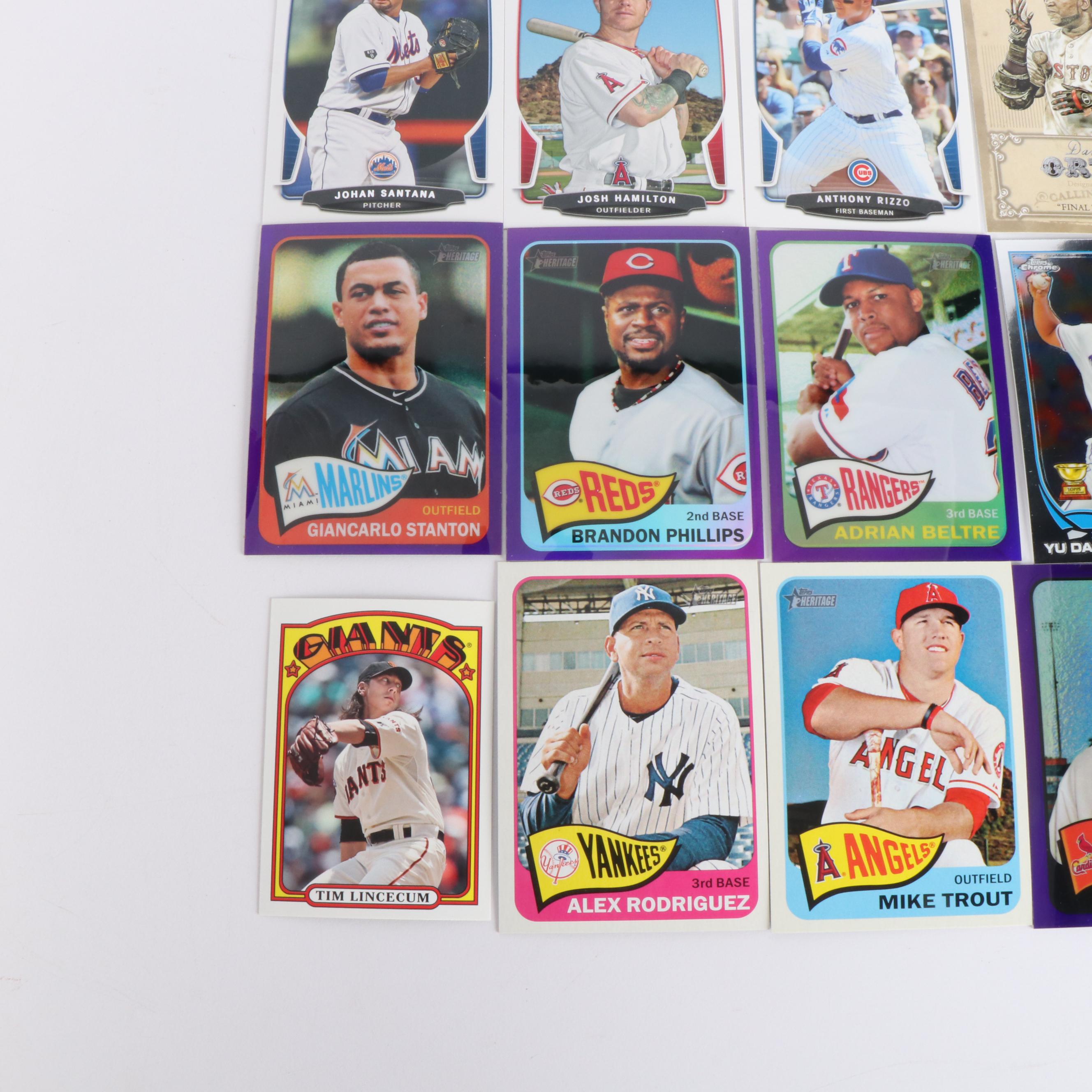 Topps Heritage with Other Baseball Cards Featuring Jeter, Clemente, and More