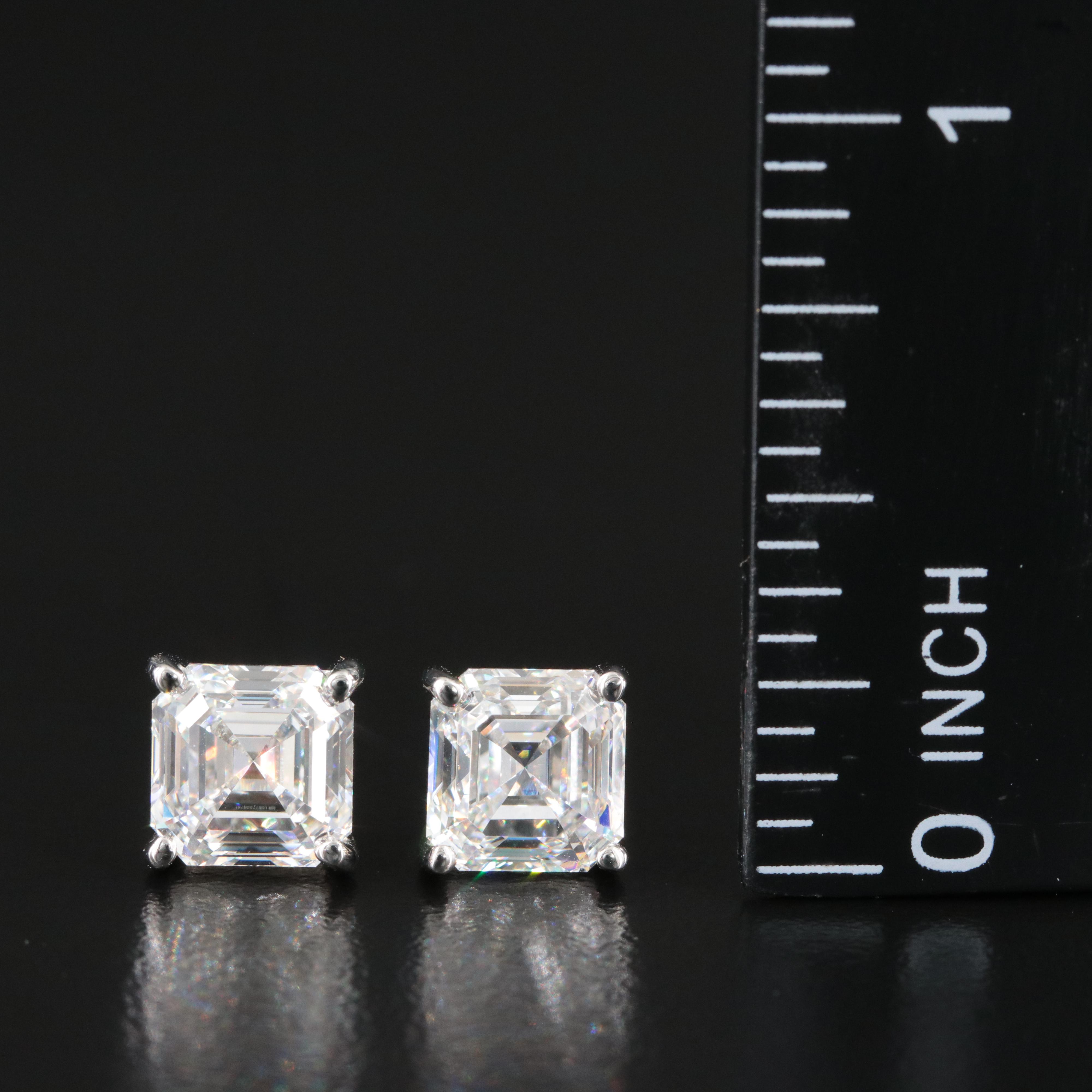 Platinum 3.84 CTW Lab Grown Diamond Stud Earrings with IGI Reports