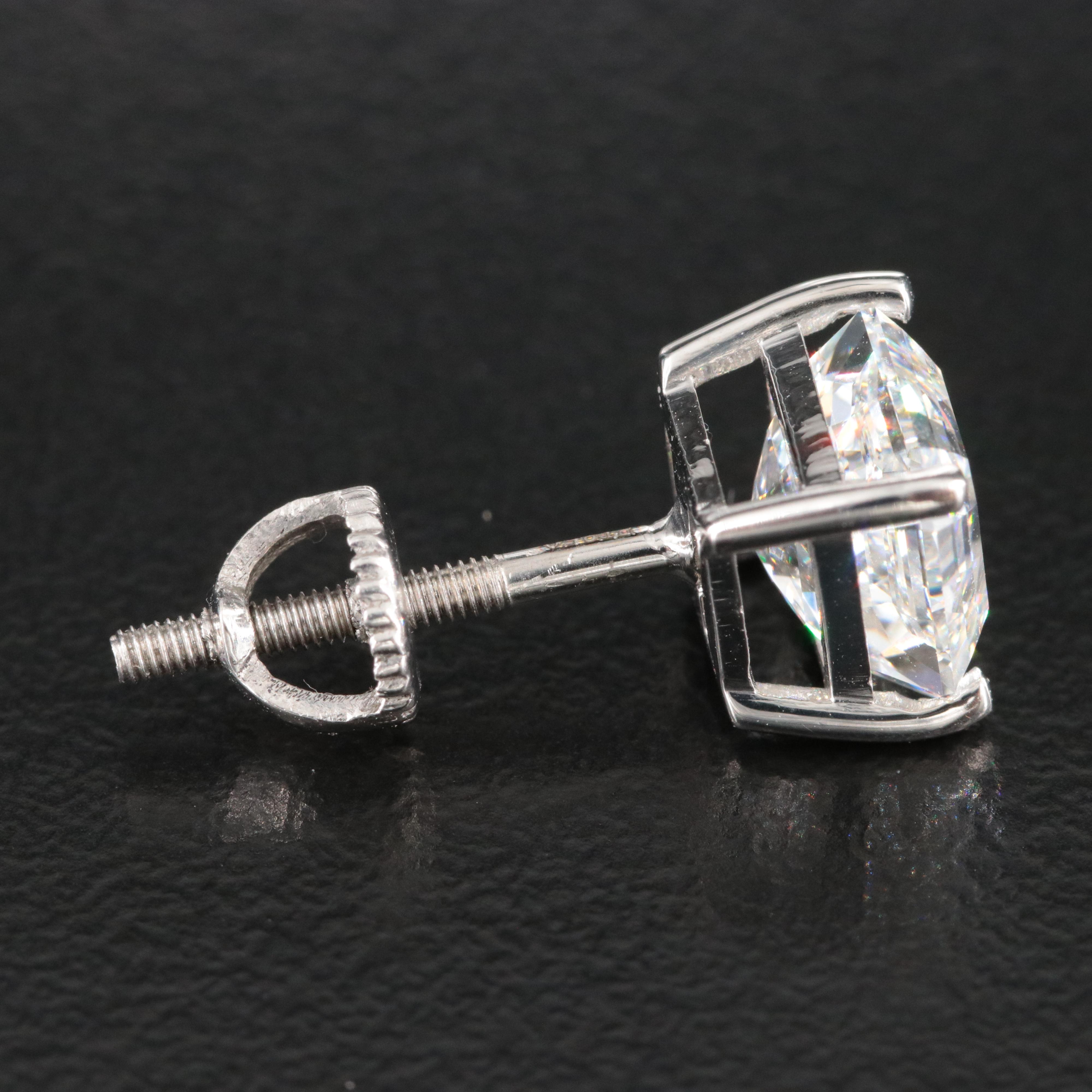 Platinum 3.84 CTW Lab Grown Diamond Stud Earrings with IGI Reports