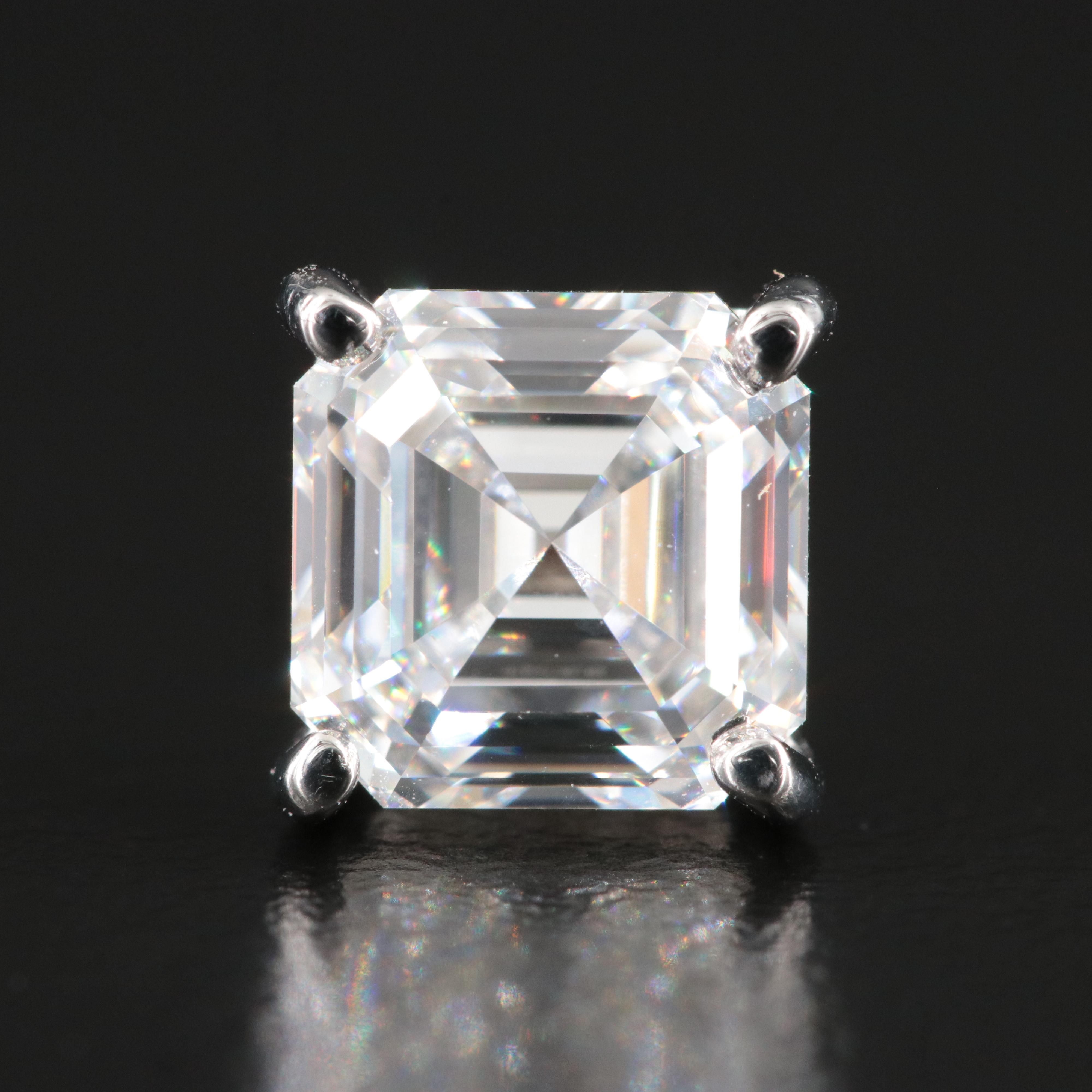 Platinum 3.84 CTW Lab Grown Diamond Stud Earrings with IGI Reports