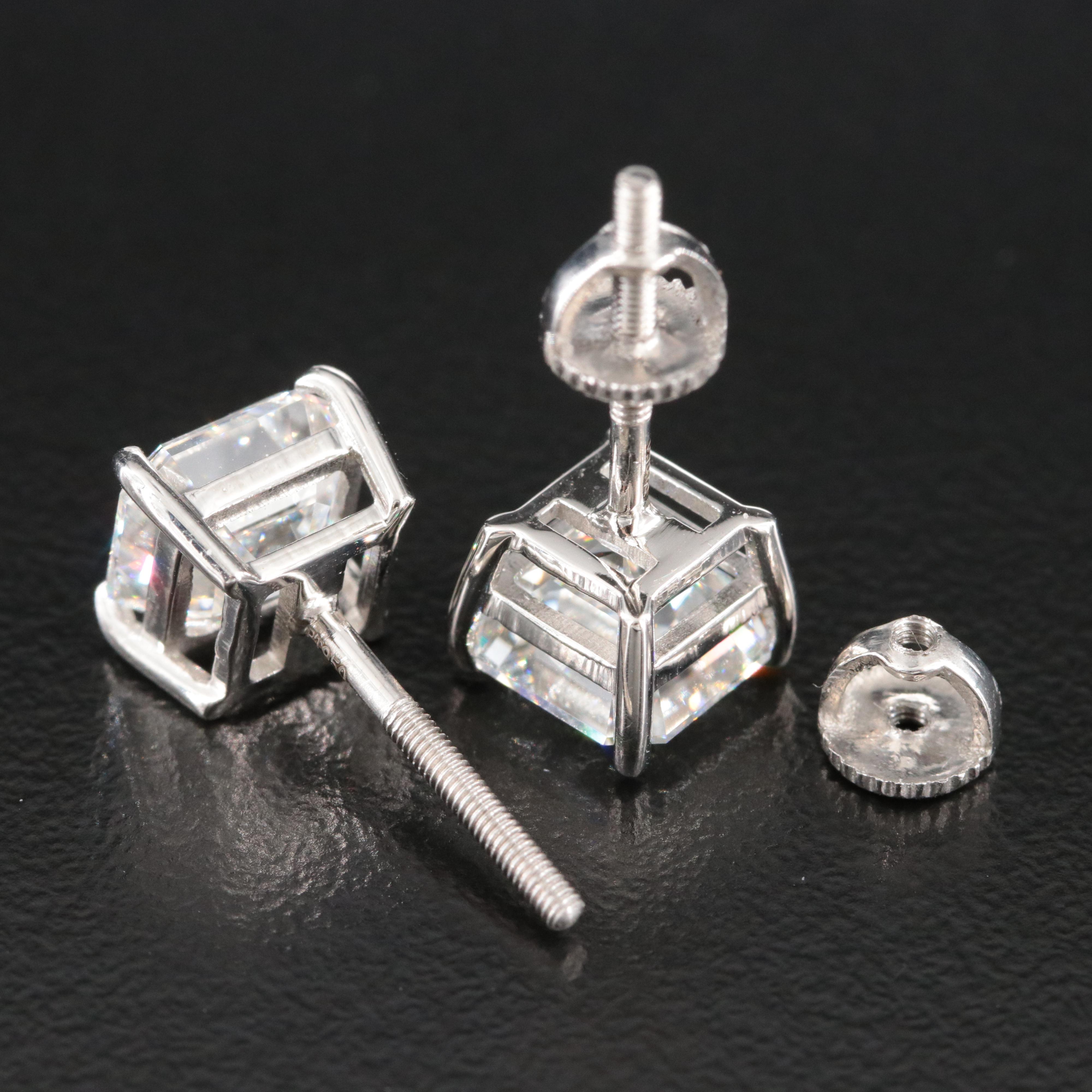 Platinum 3.84 CTW Lab Grown Diamond Stud Earrings with IGI Reports