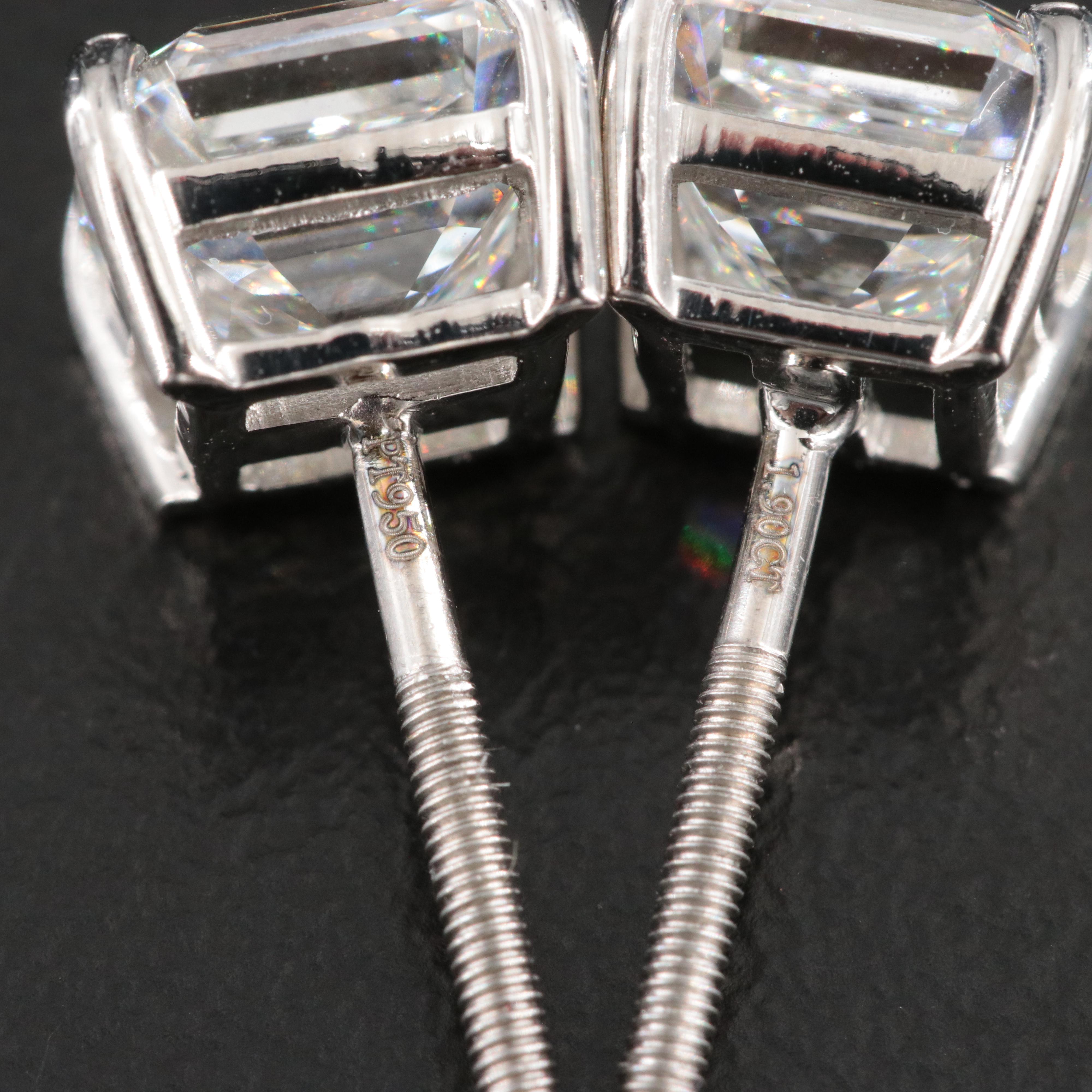 Platinum 3.84 CTW Lab Grown Diamond Stud Earrings with IGI Reports