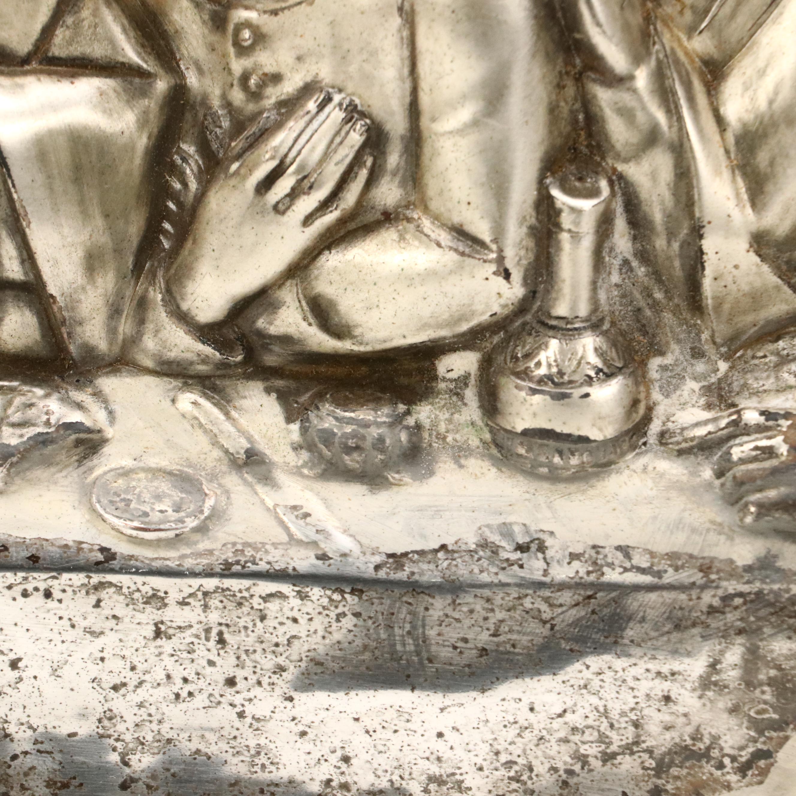Silver-Plated Tin Repoussé Panel "Ultima Cena de Jesus"