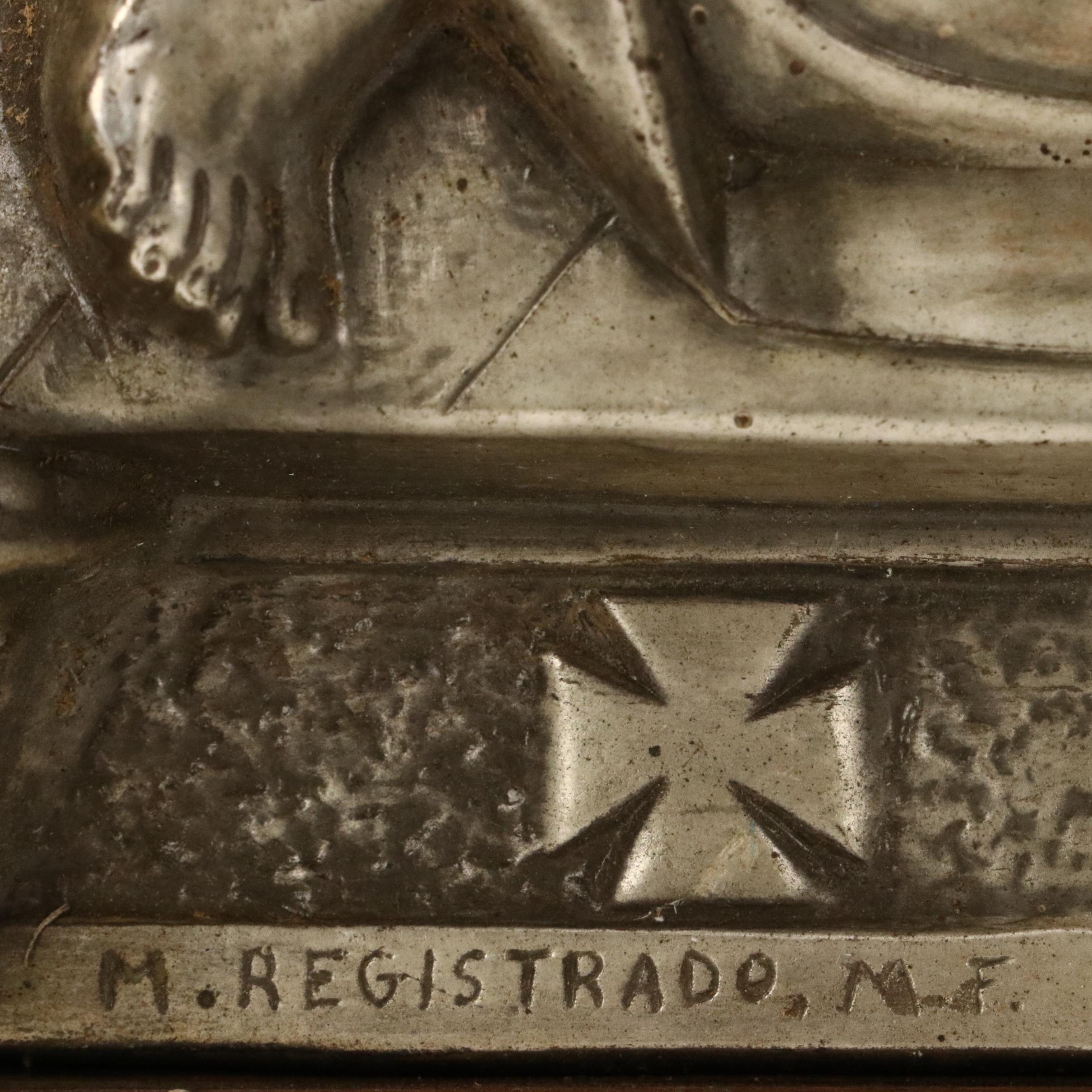 Silver-Plated Tin Repoussé Panel "Ultima Cena de Jesus"