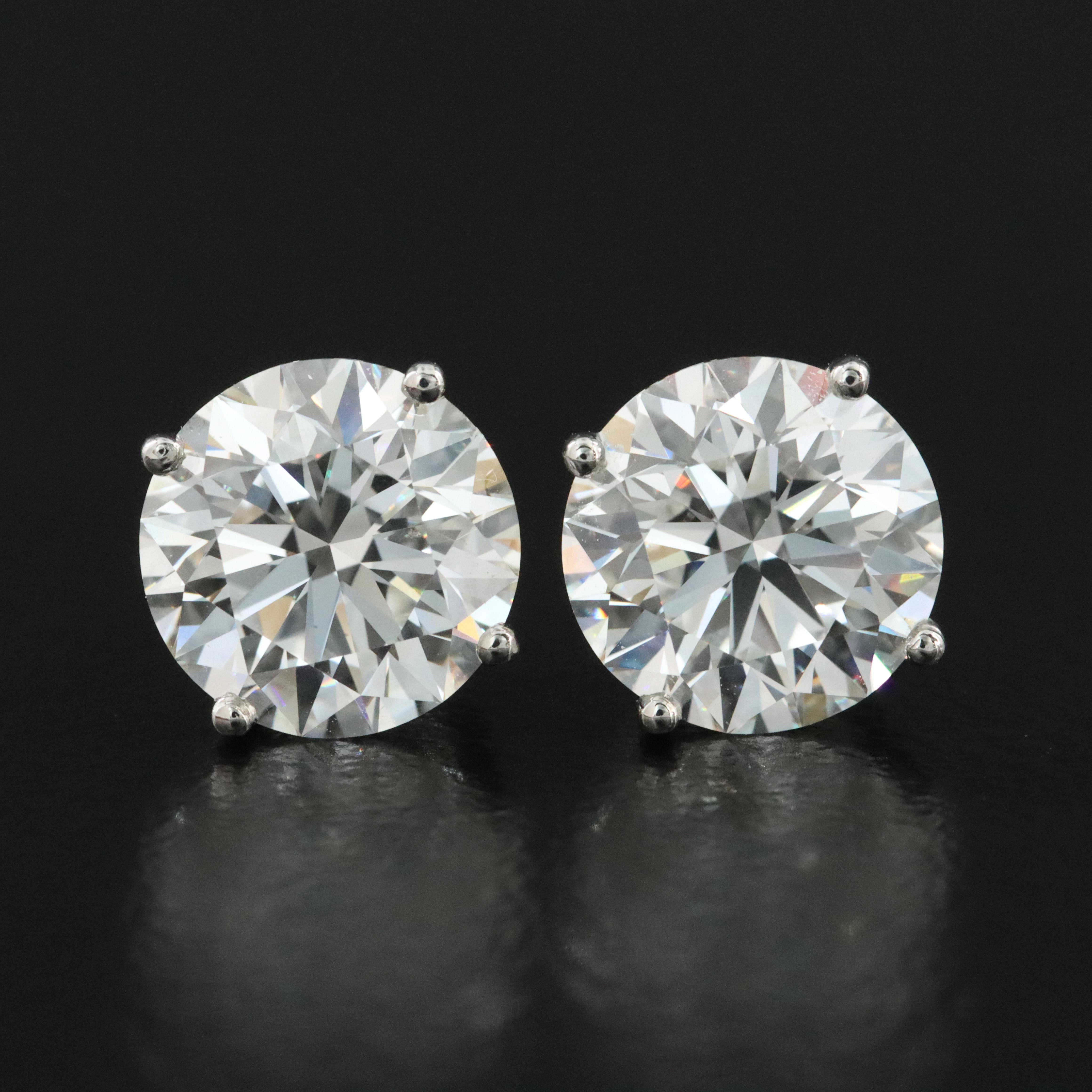 Platinum 4.09 CTW Lab Grown Diamond Stud Earrings with IGI Reports