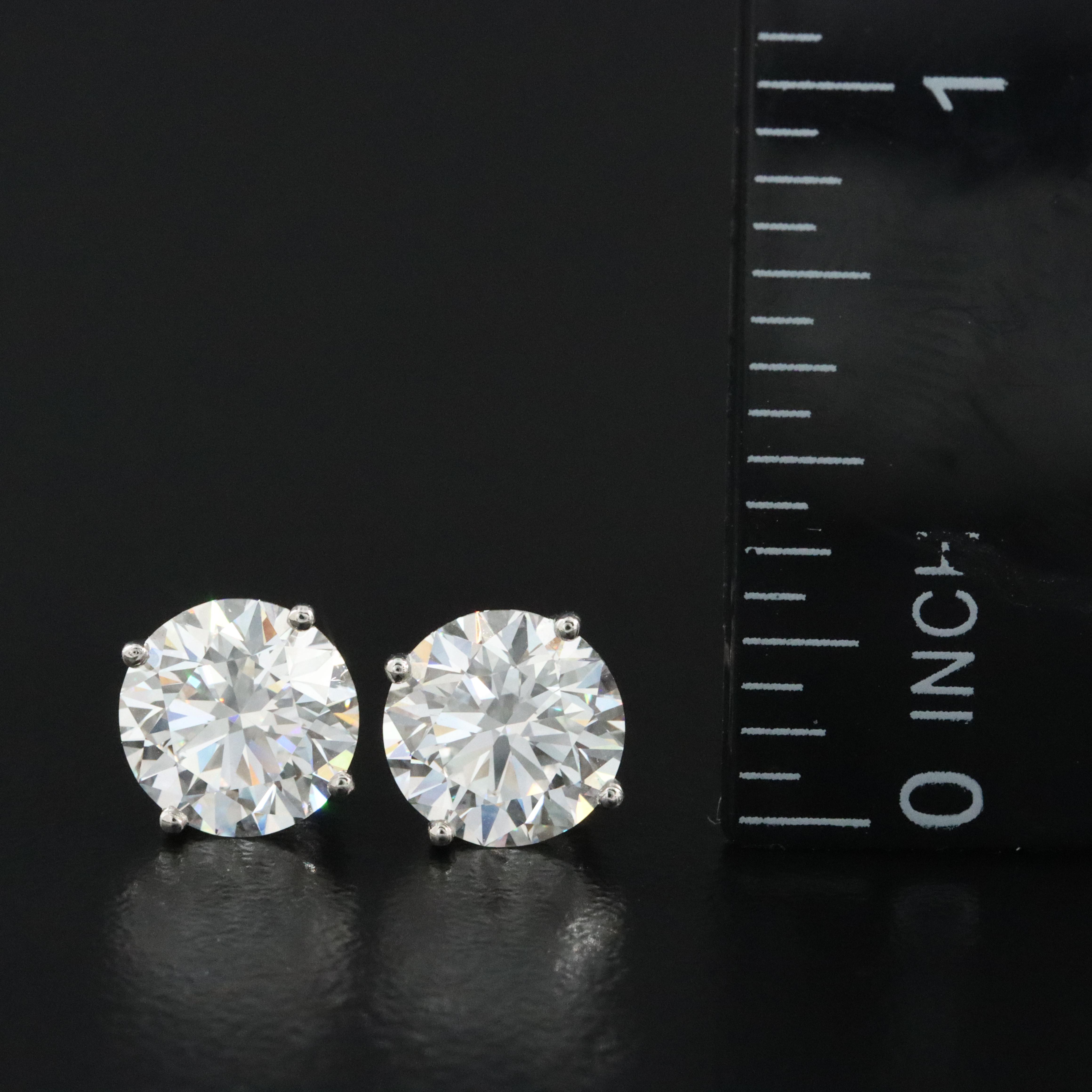 Platinum 4.09 CTW Lab Grown Diamond Stud Earrings with IGI Reports