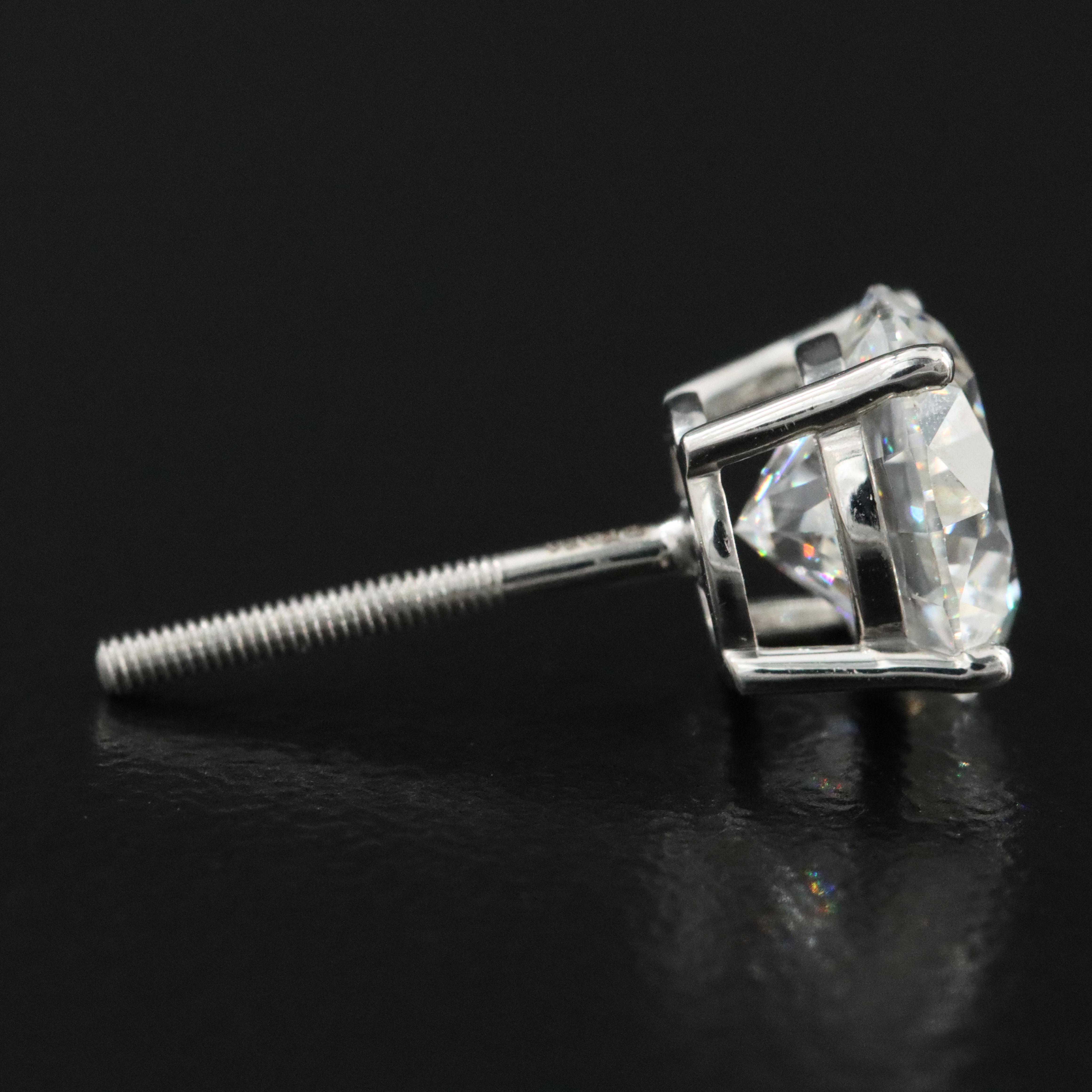 Platinum 4.09 CTW Lab Grown Diamond Stud Earrings with IGI Reports