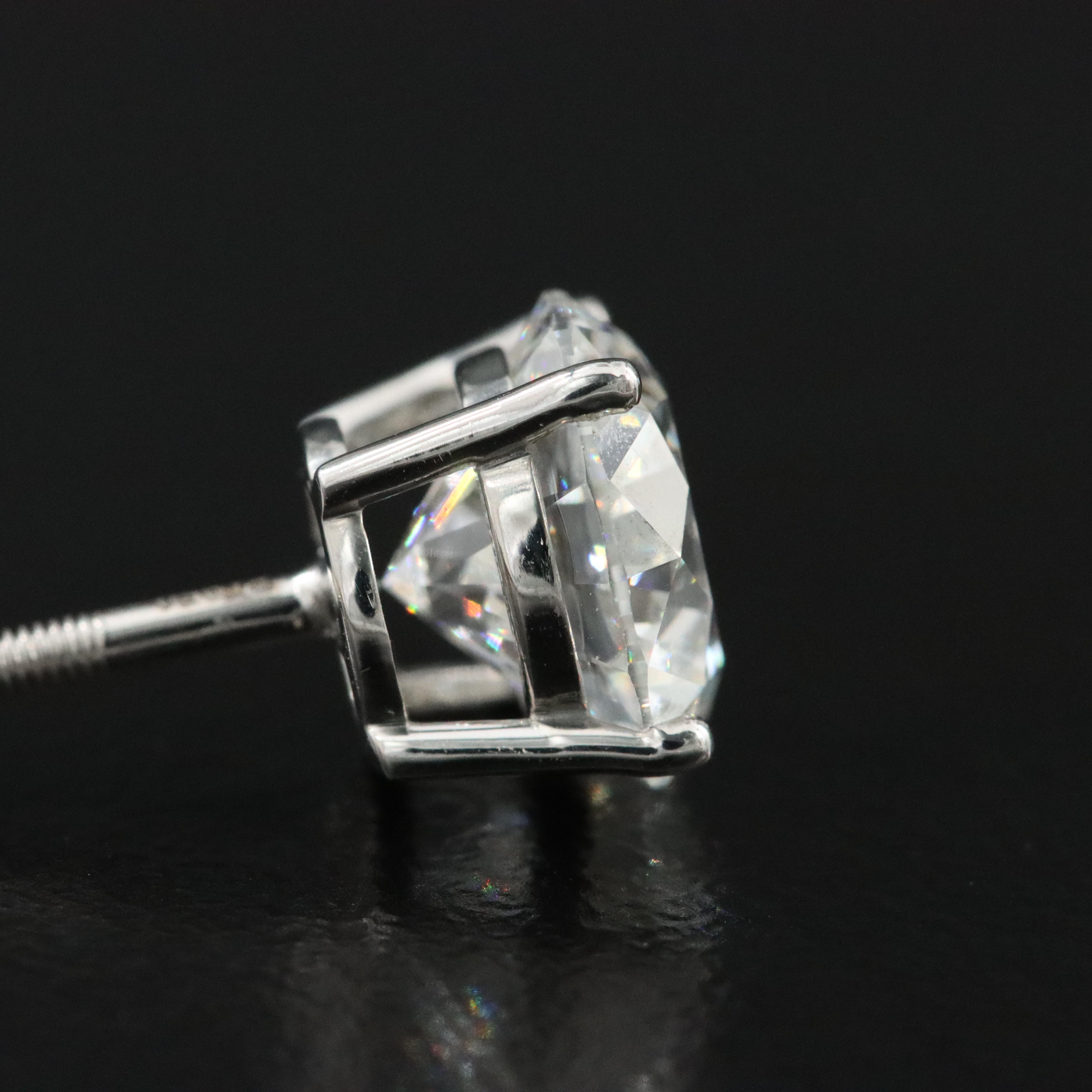Platinum 4.09 CTW Lab Grown Diamond Stud Earrings with IGI Reports