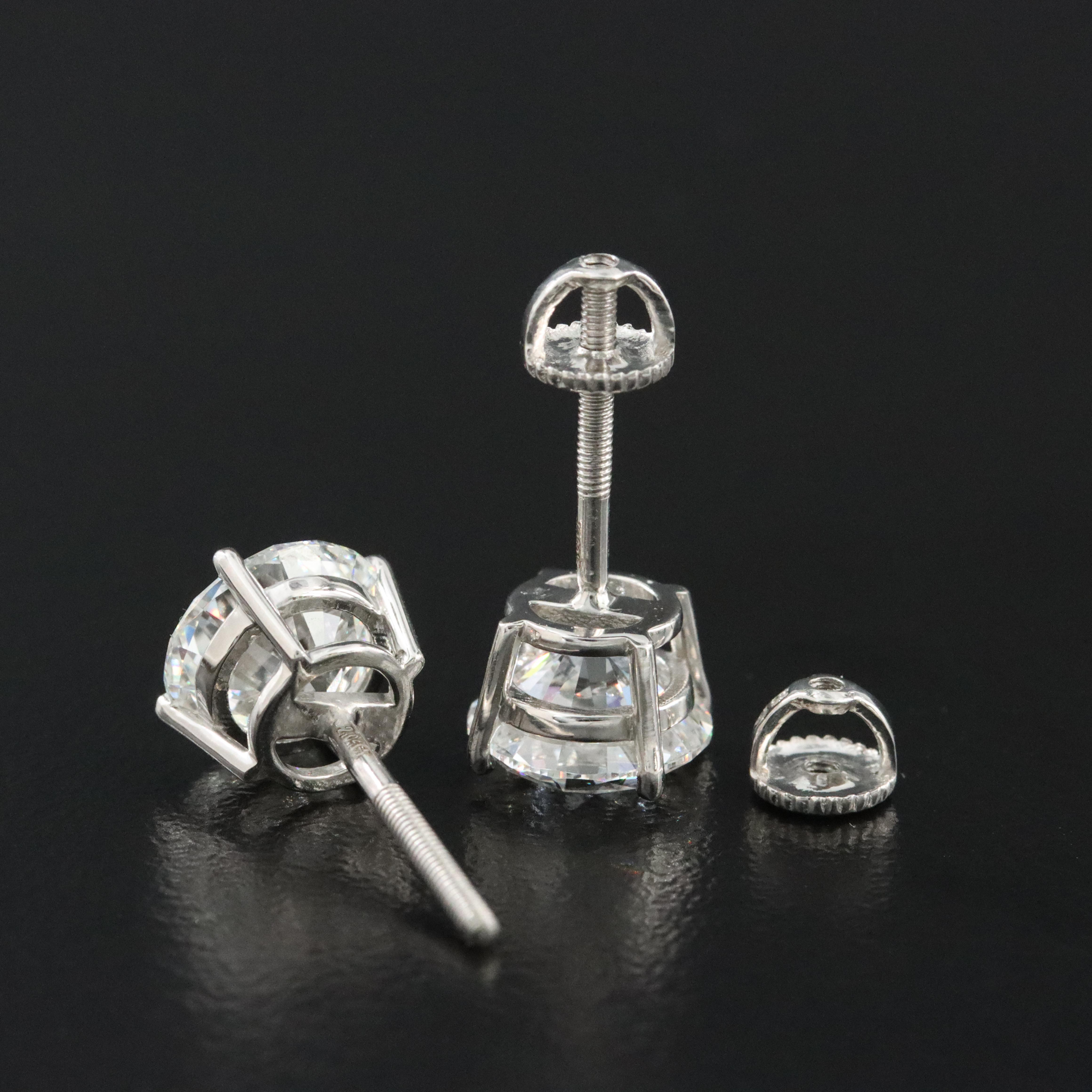 Platinum 4.09 CTW Lab Grown Diamond Stud Earrings with IGI Reports