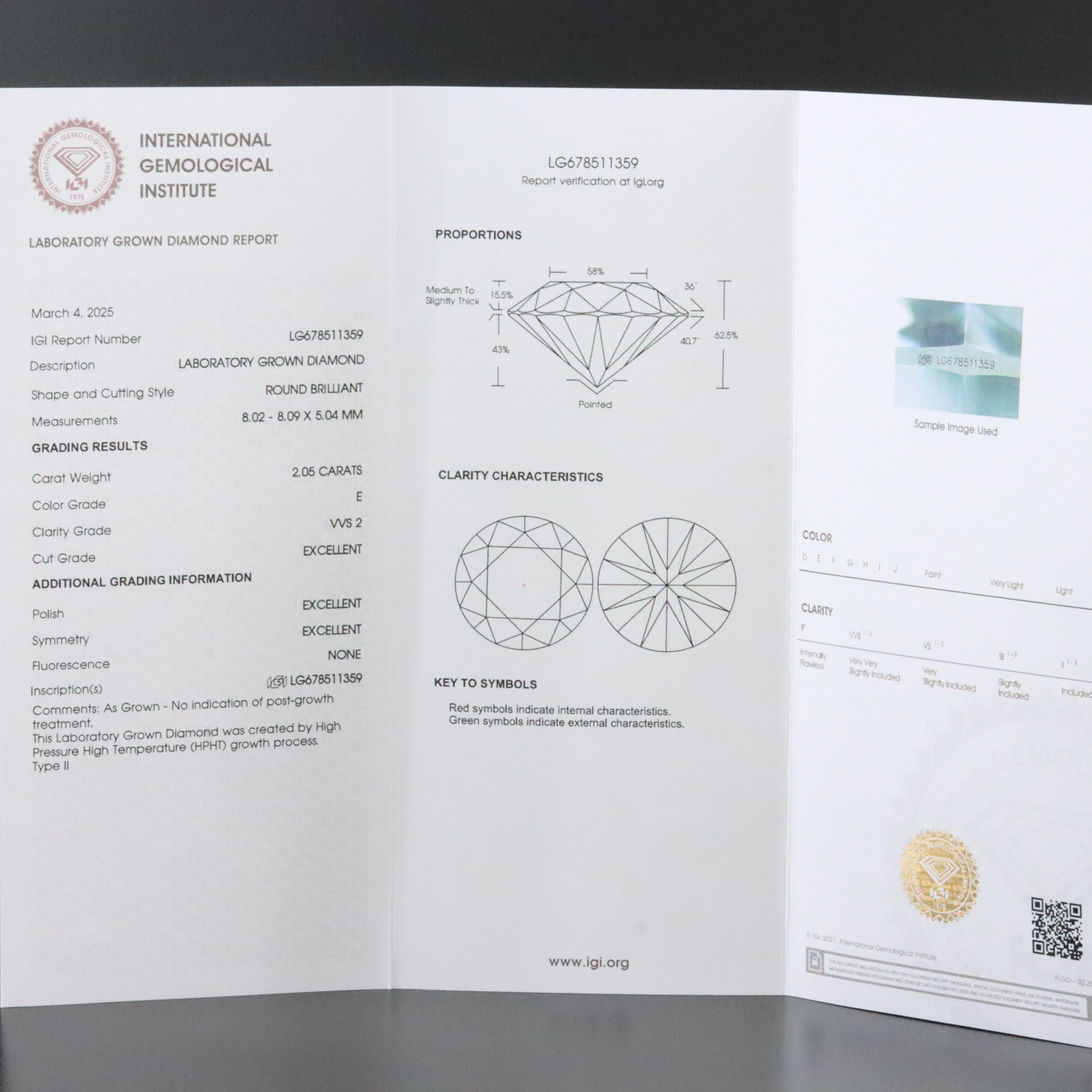 Platinum 4.09 CTW Lab Grown Diamond Stud Earrings with IGI Reports