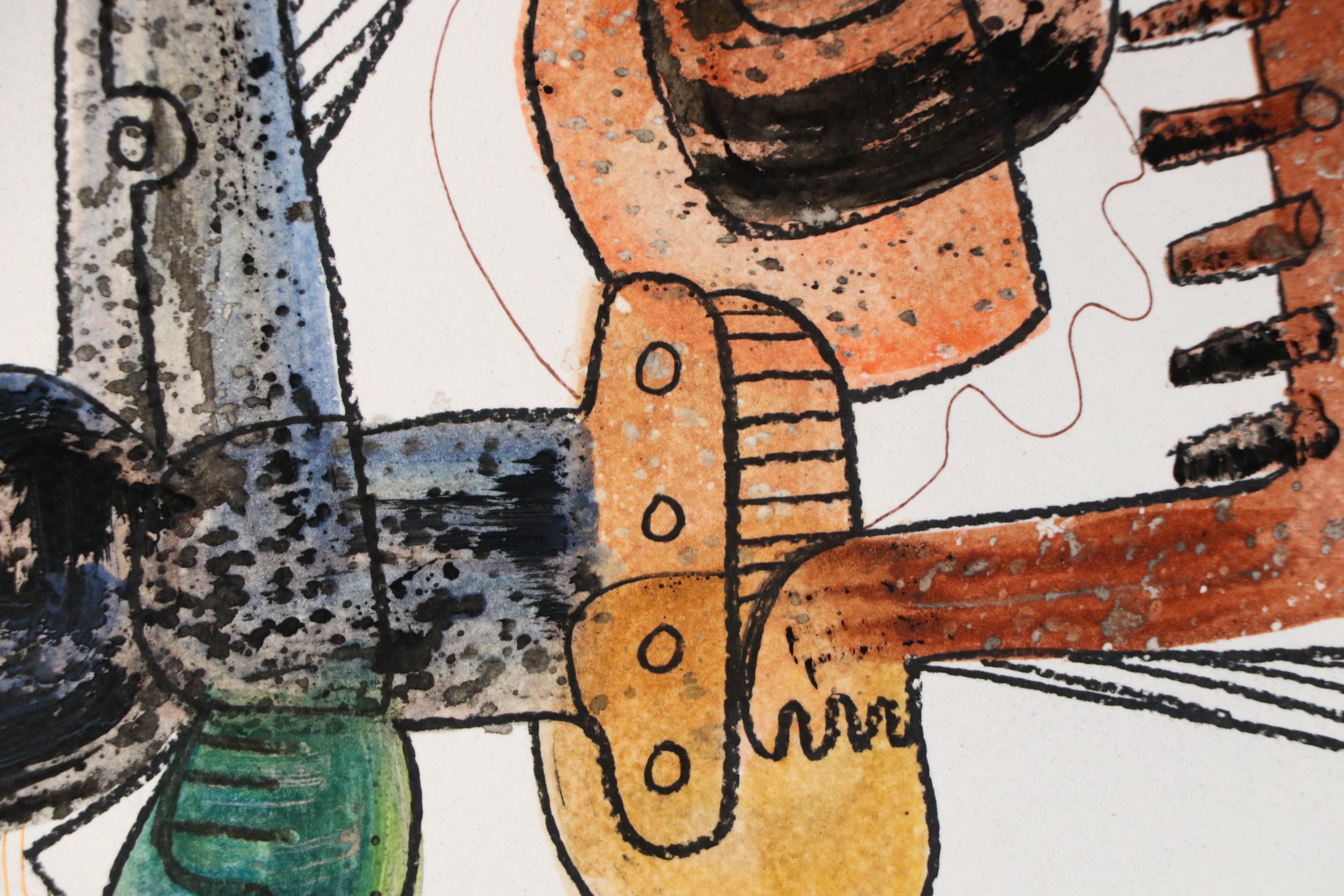 Michel Blázquez Surrealist Mixed Media Painting "Dreamer's Tale #4," 2025