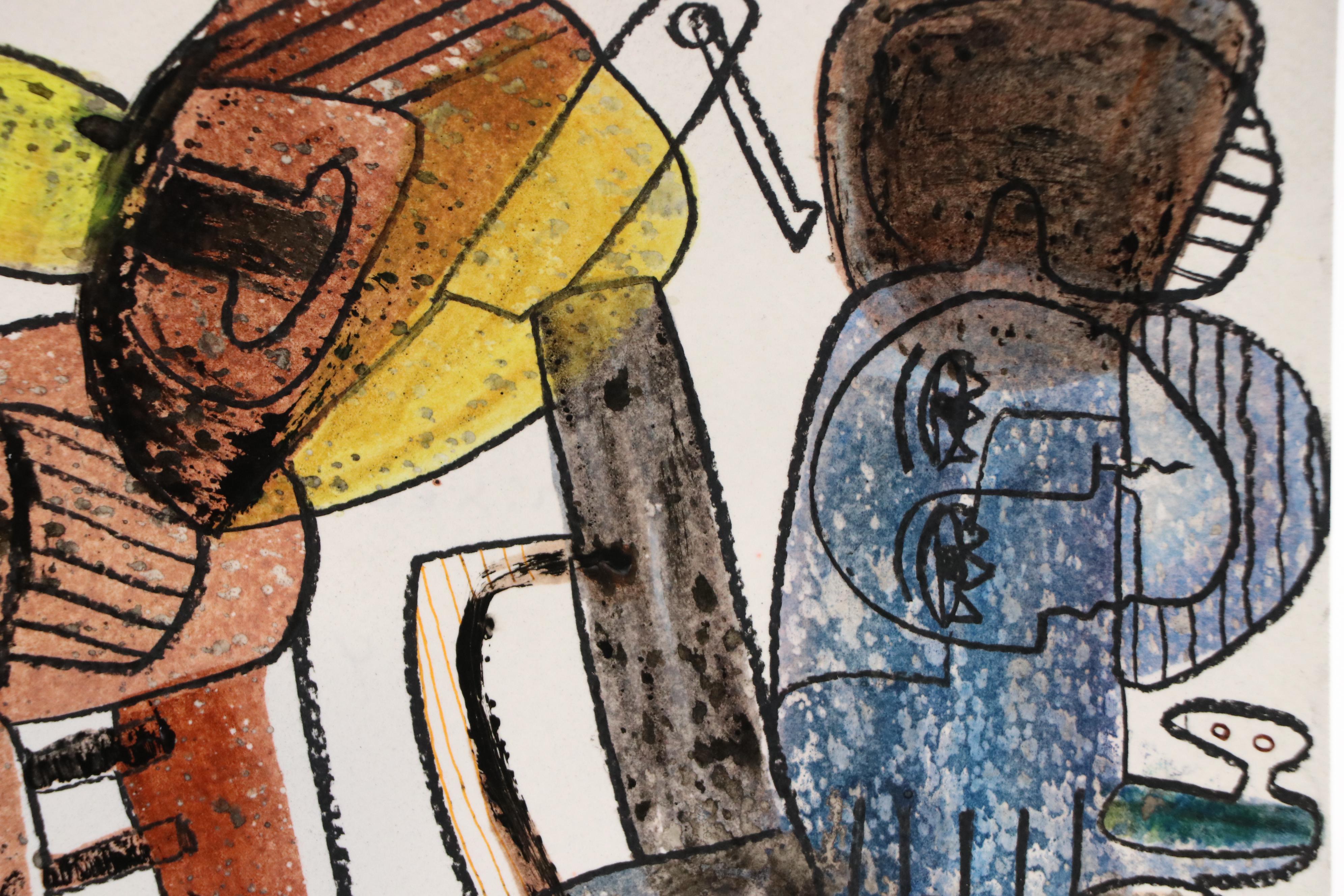 Michel Blázquez Surrealist Mixed Media Painting "Dreamer's Tale #4," 2025