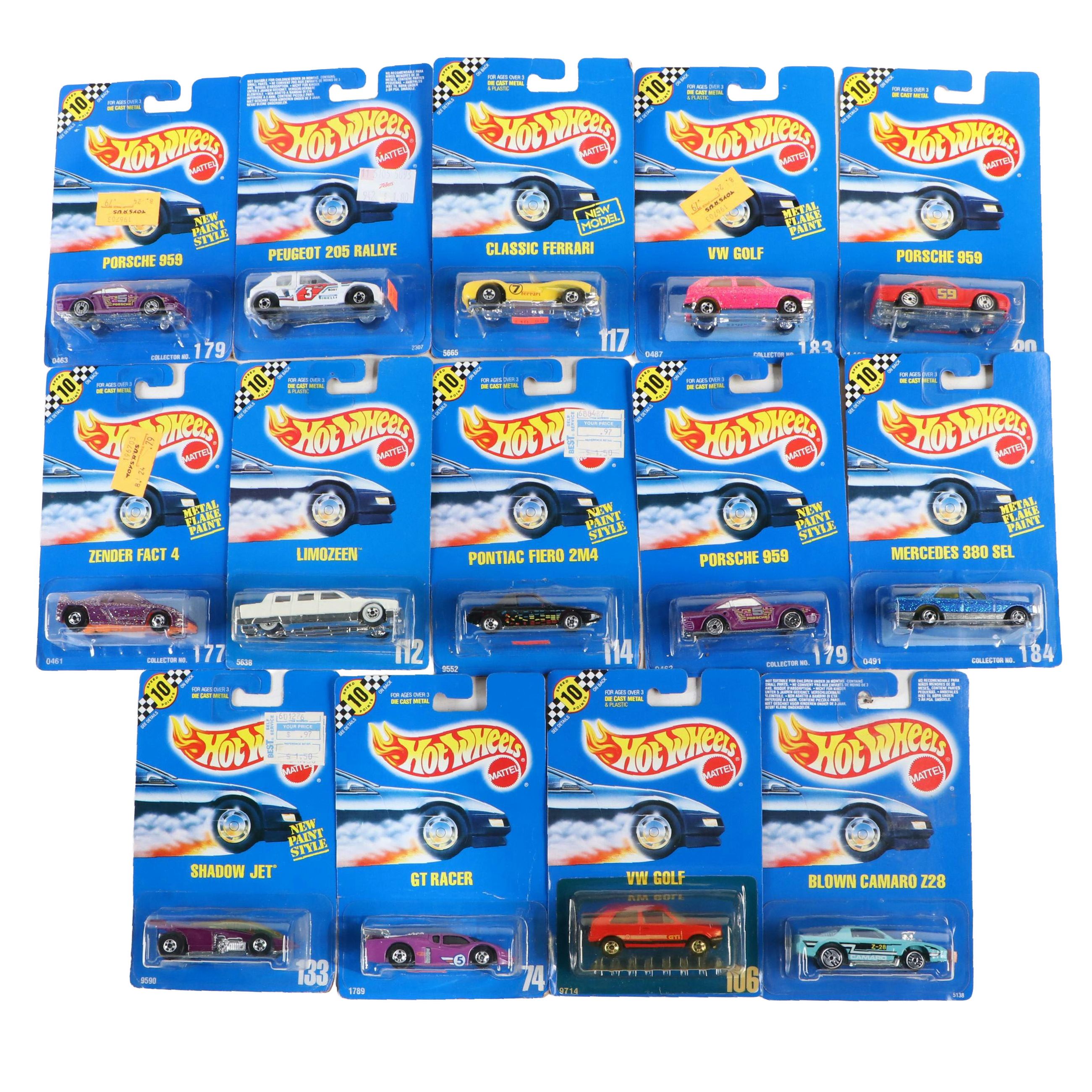 Hot Wheels "Pontiac Fiero 2M4," "Shadow Jet" and More Toy Cars, 1990