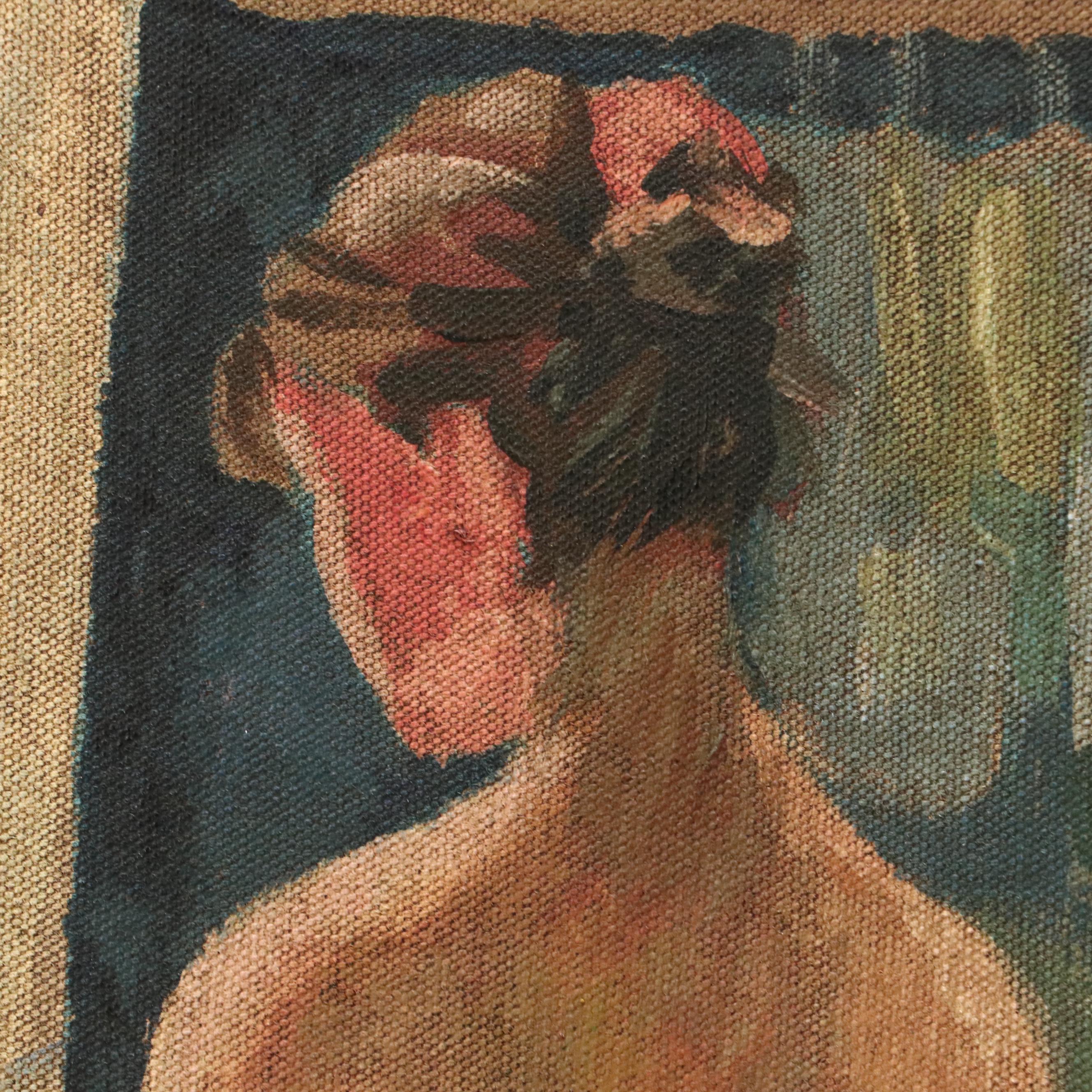 Standing Female Nude Oil Painting After Camille Pissarro