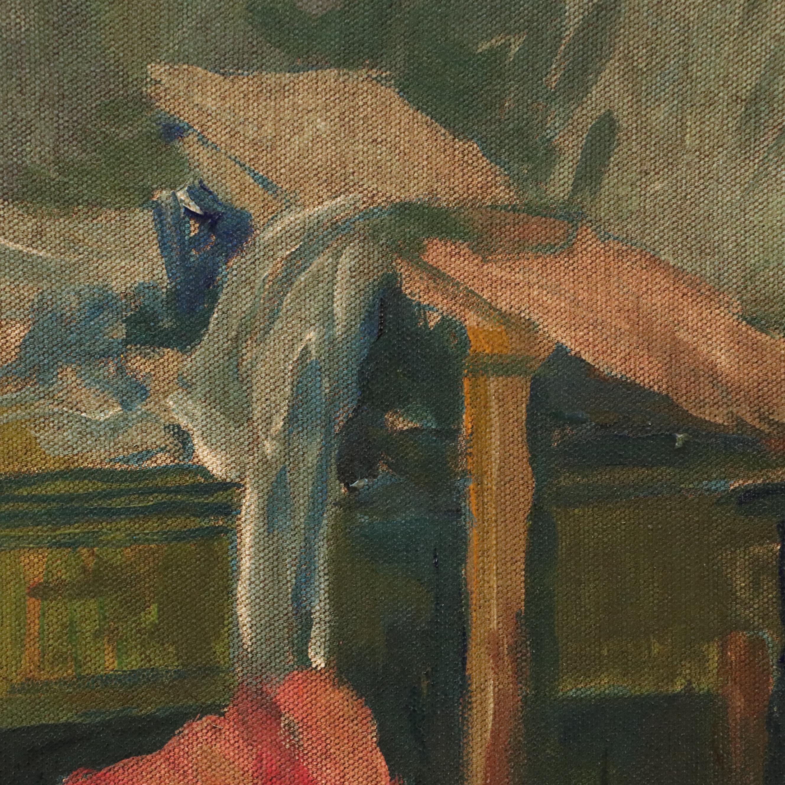 Standing Female Nude Oil Painting After Camille Pissarro