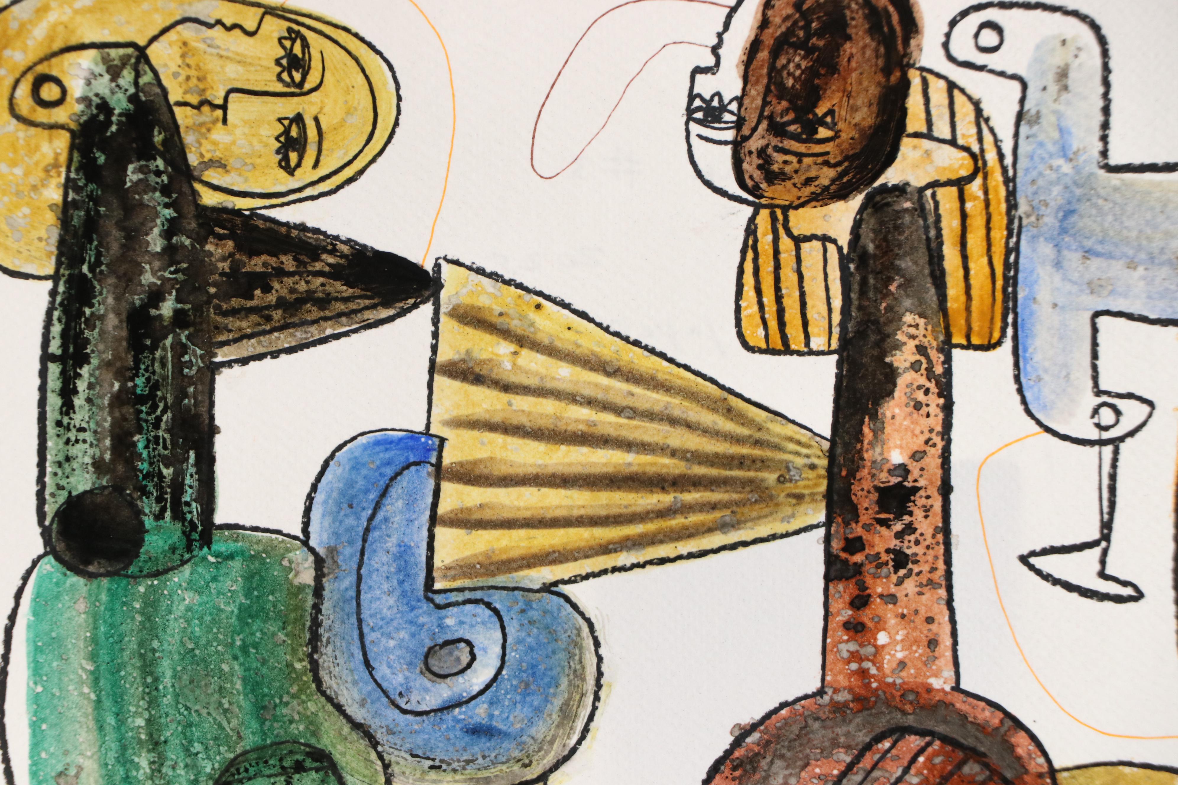 Michel Blázquez Surrealist Mixed Media Painting "Dreamer's Tale #3," 2025