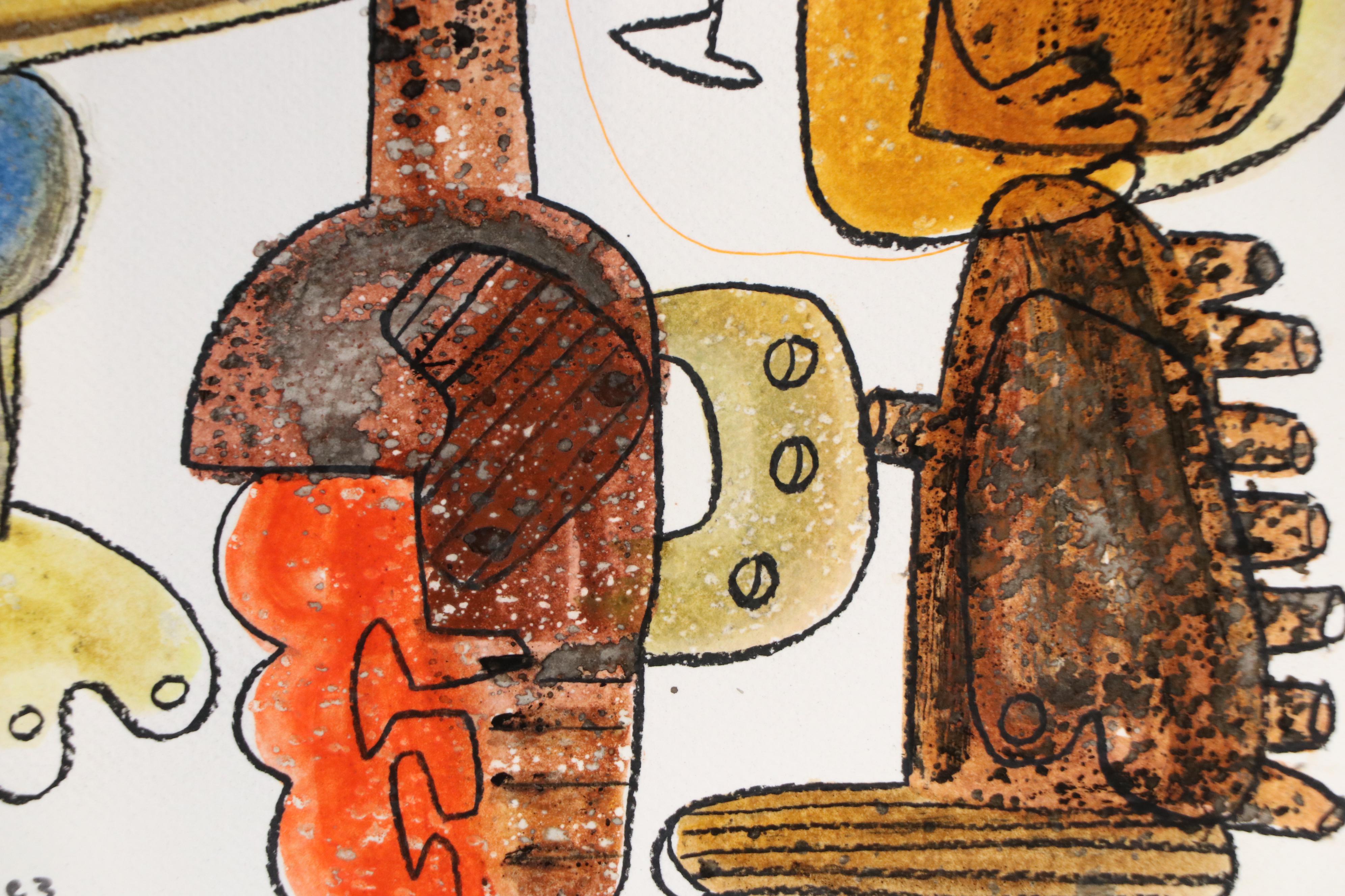 Michel Blázquez Surrealist Mixed Media Painting "Dreamer's Tale #3," 2025