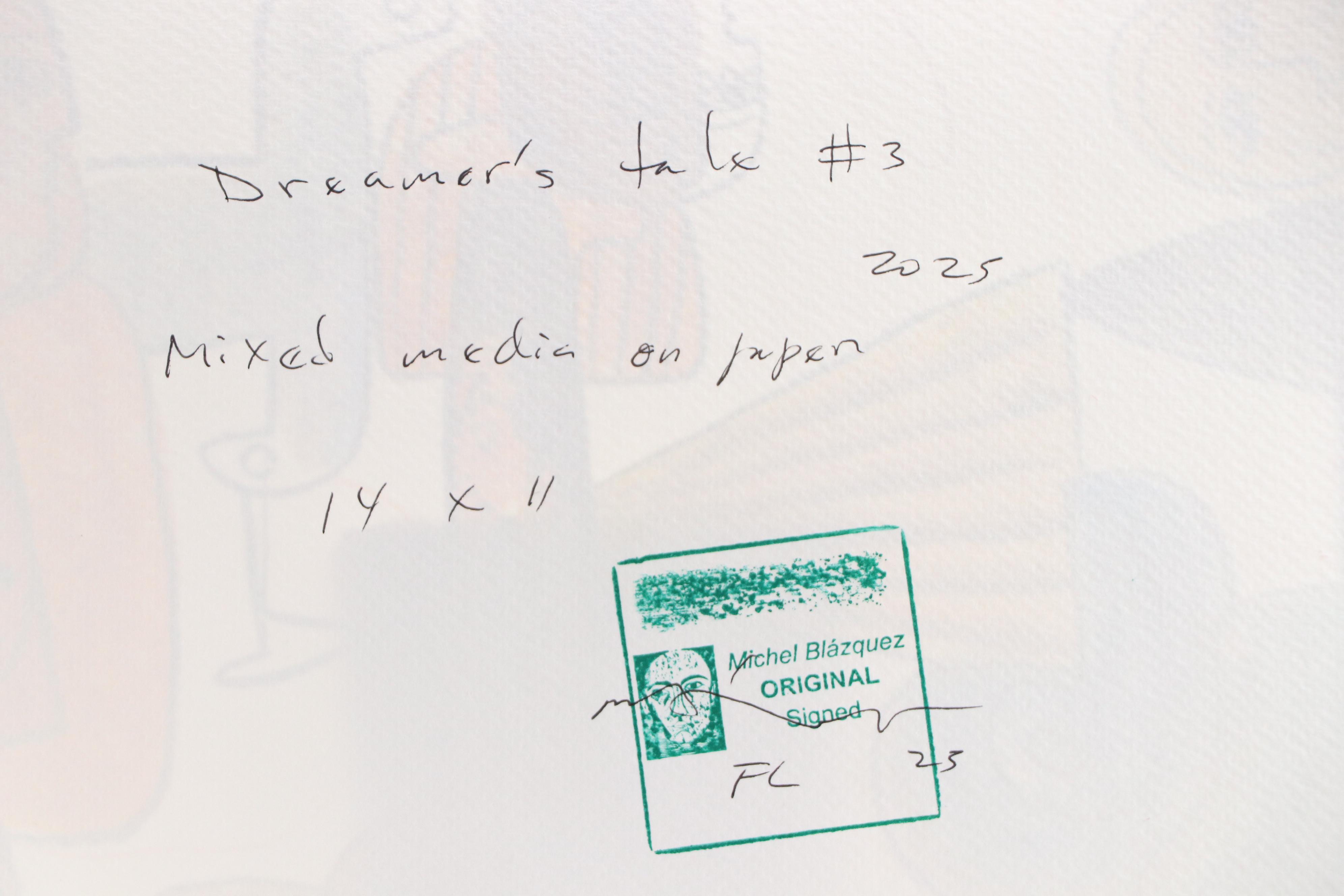 Michel Blázquez Surrealist Mixed Media Painting "Dreamer's Tale #3," 2025