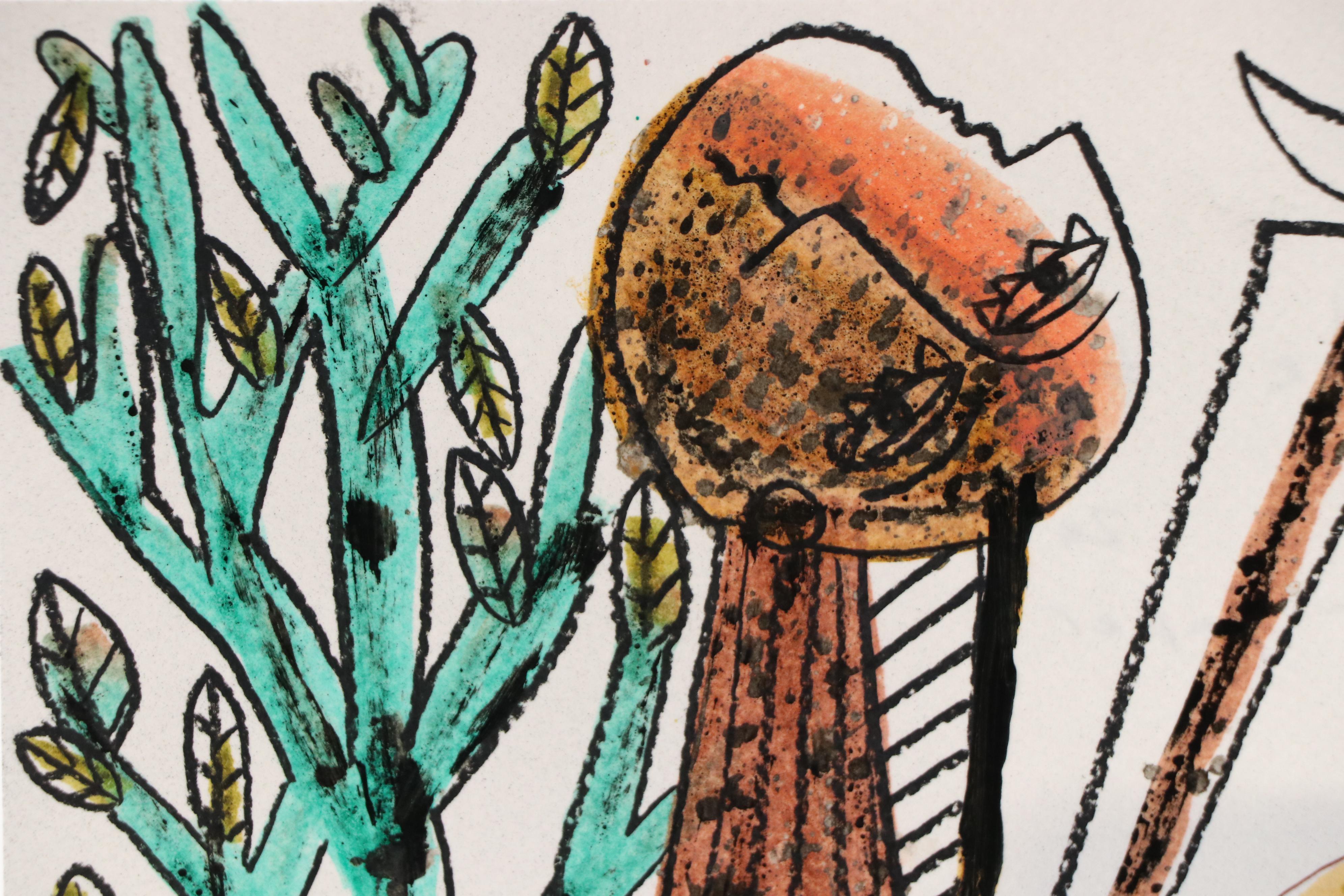 Michel Blázquez Surrealist Mixed Media Painting "Dreamer's Tale #2," 2025