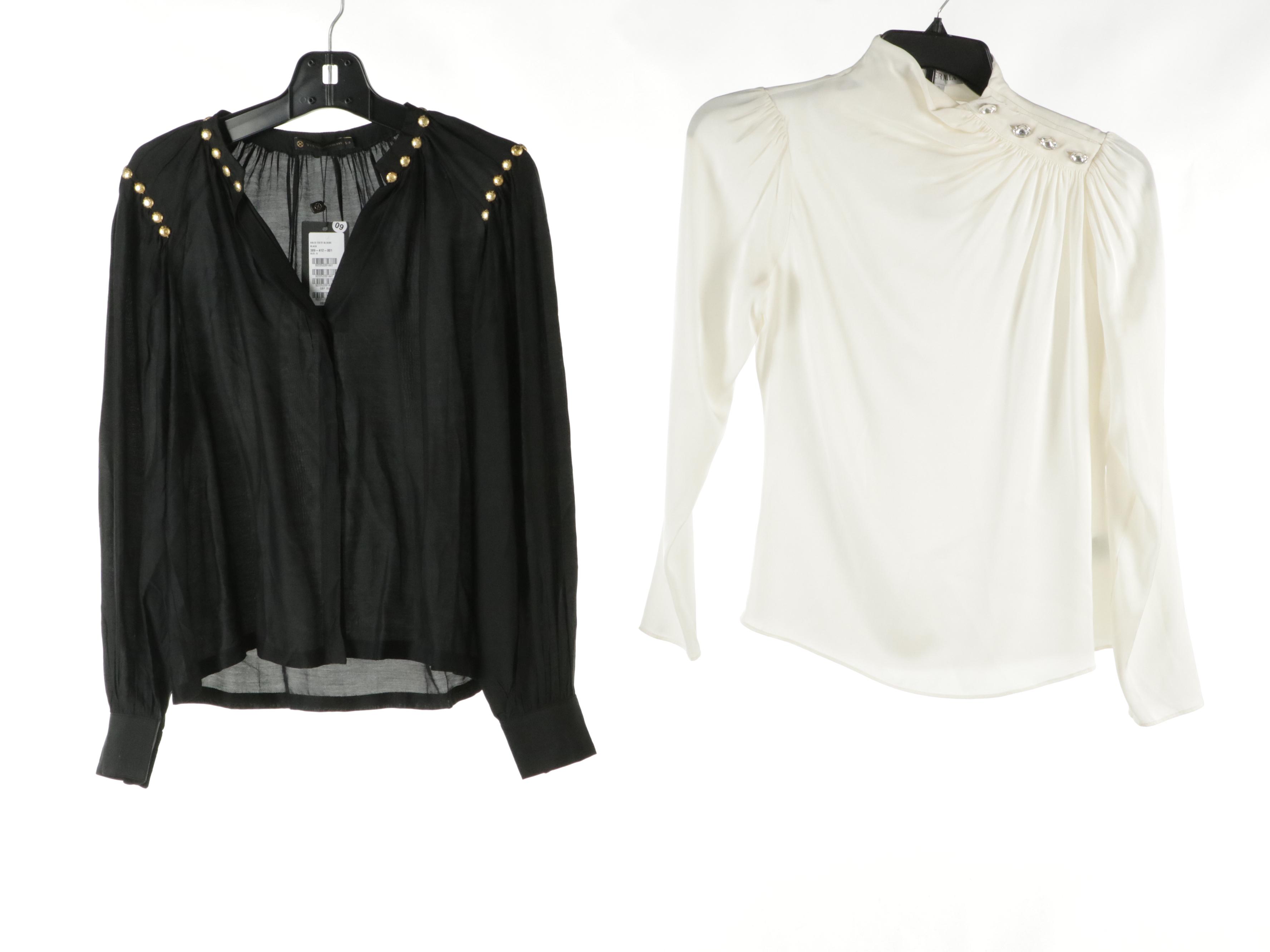 Intermix Silk Blouse with Other Long Sleeve Blouses, A.L.C. Puff-Sleeve Top