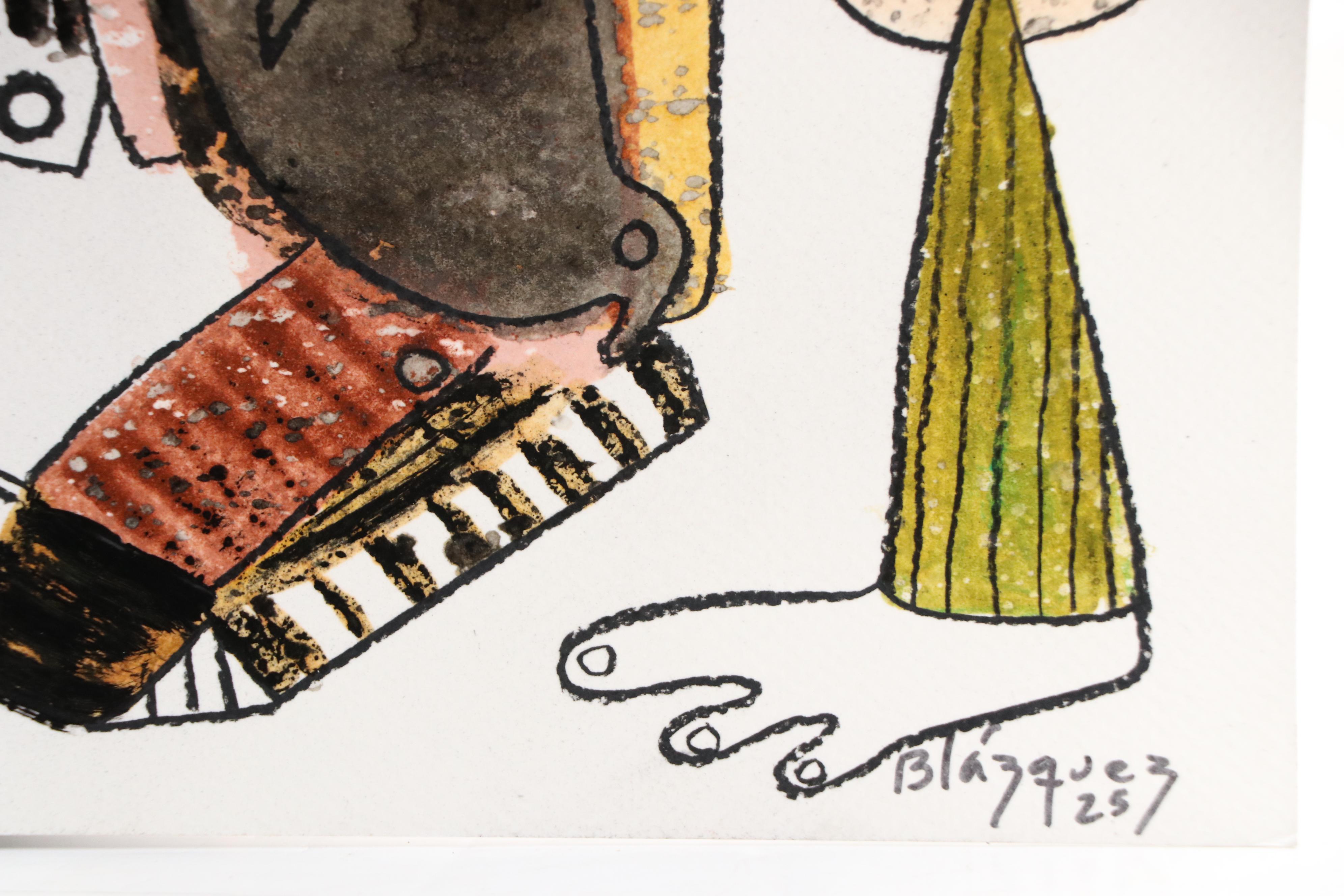 Michel Blázquez Surrealist Mixed Media Painting "Dreamer's Tale #2," 2025